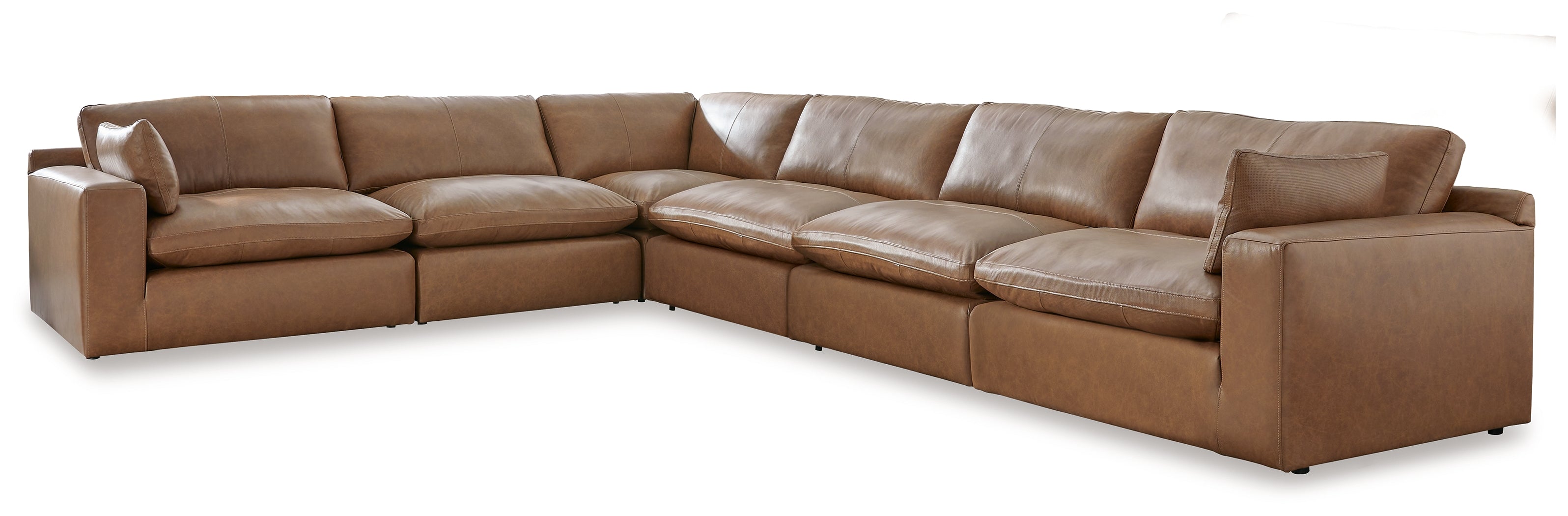 Elite Furniture Outlet - Ashley Furniture - Emilia Sectional - RAF 6-Piece Sectional / Caramel - 30901S5