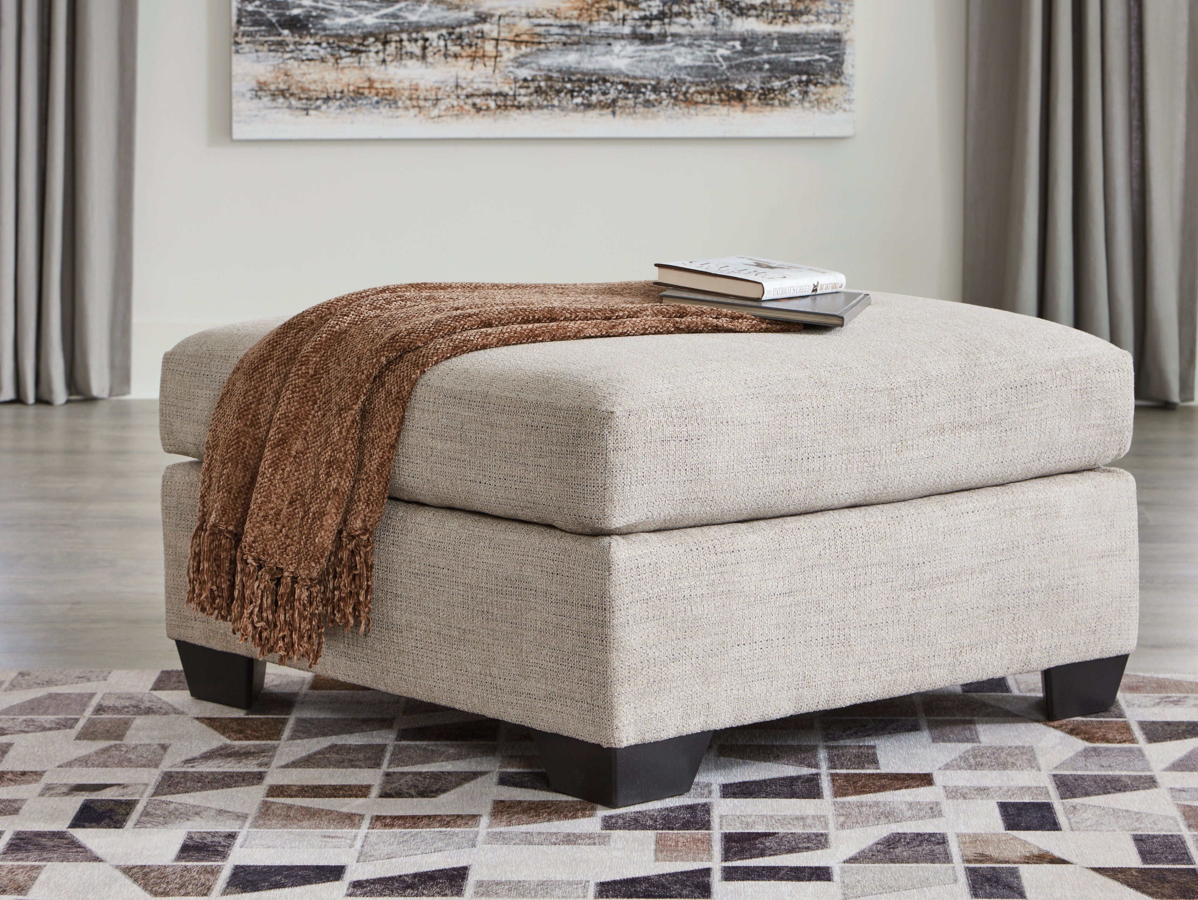 Elite Furniture Outlet - Ashley Furniture - Mahoney Living Room - Oversized Accent Ottoman / Pebble - 3100408