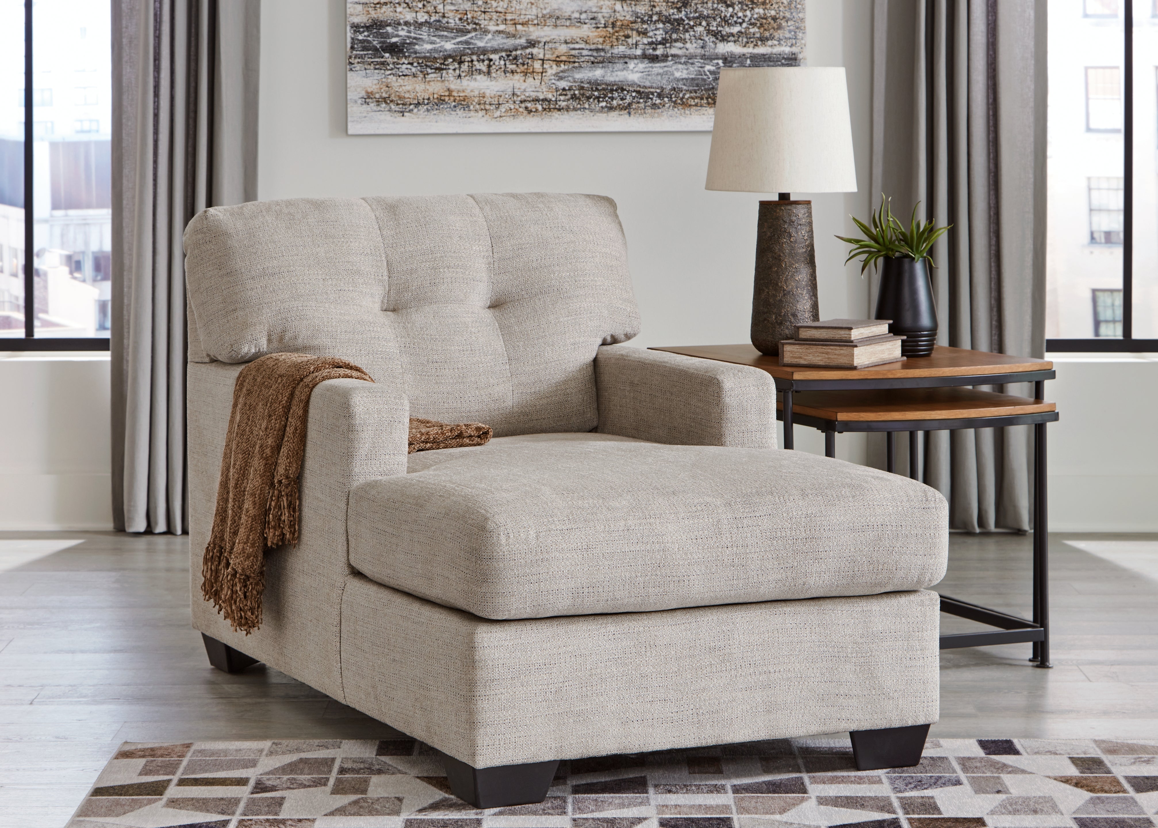 Elite Furniture Outlet - Ashley Furniture - Mahoney Living Room - Chaise / Pebble - 3100415