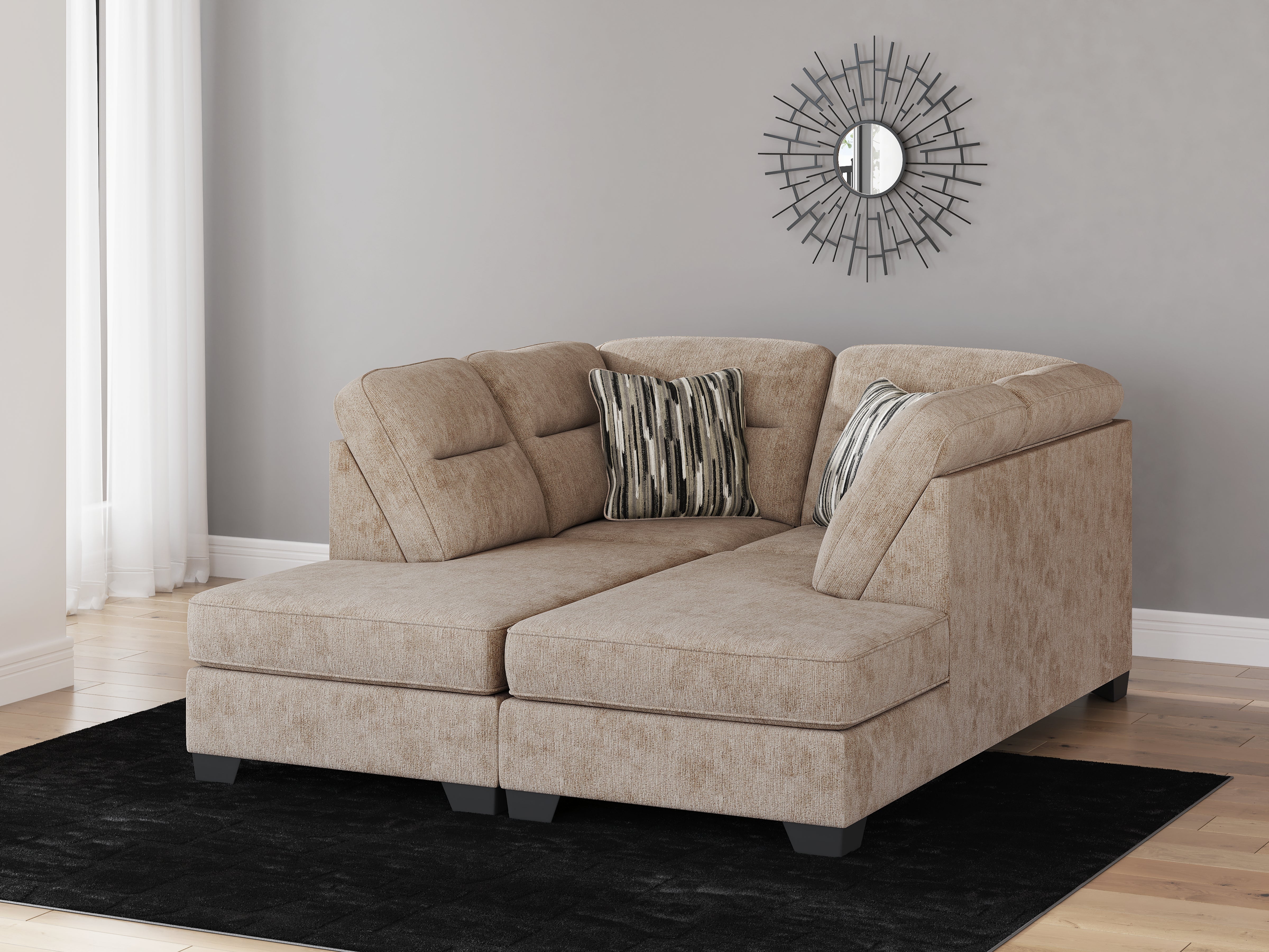 Elite Furniture Outlet - Ashley Furniture - Olten Sectional - RAF 2-Piece Super Chaise / Mocha - 31304S3