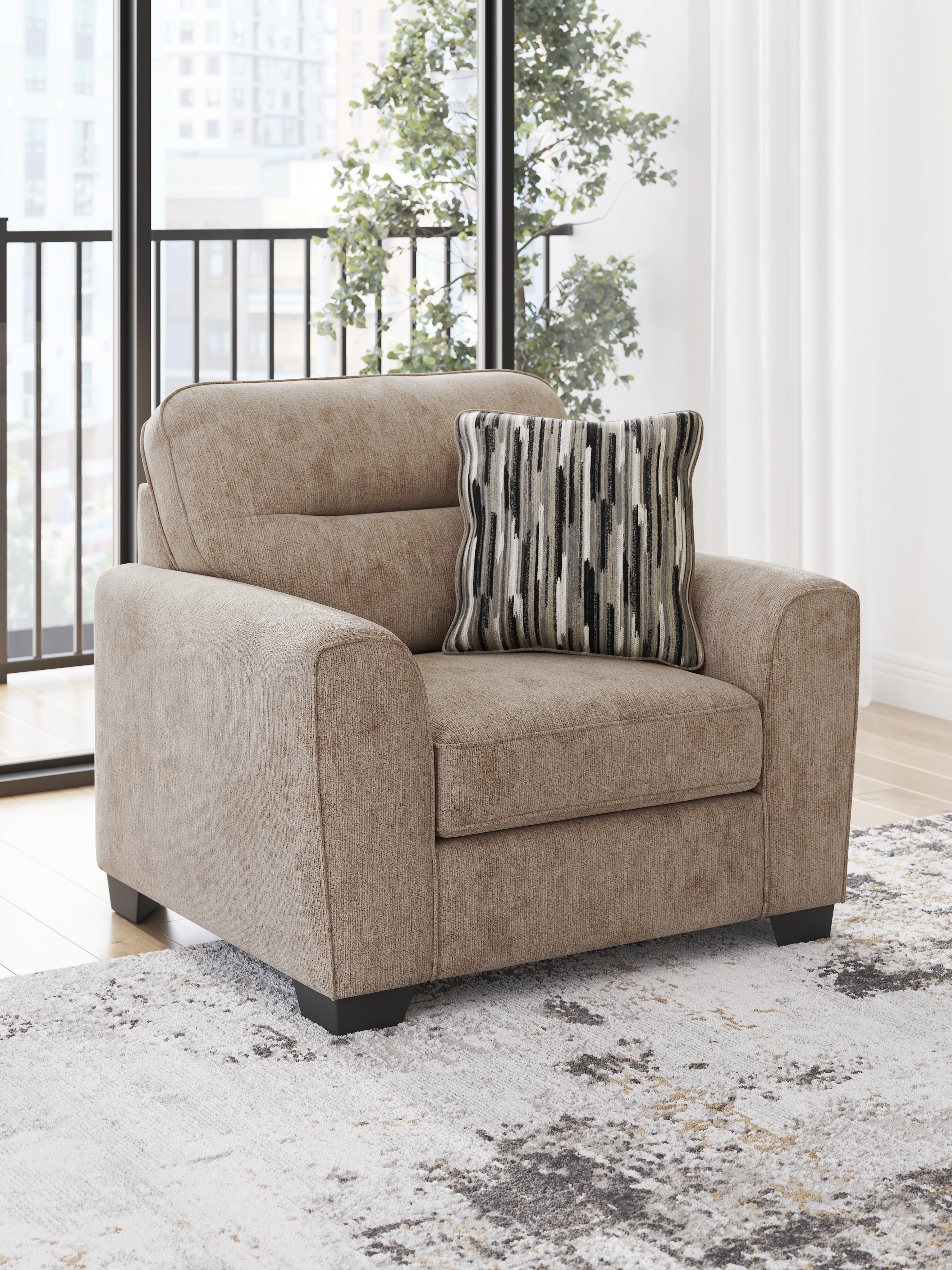 Elite Furniture Outlet - Ashley Furniture - Olten Living Room - Chair and a Half / Mocha - 3130423