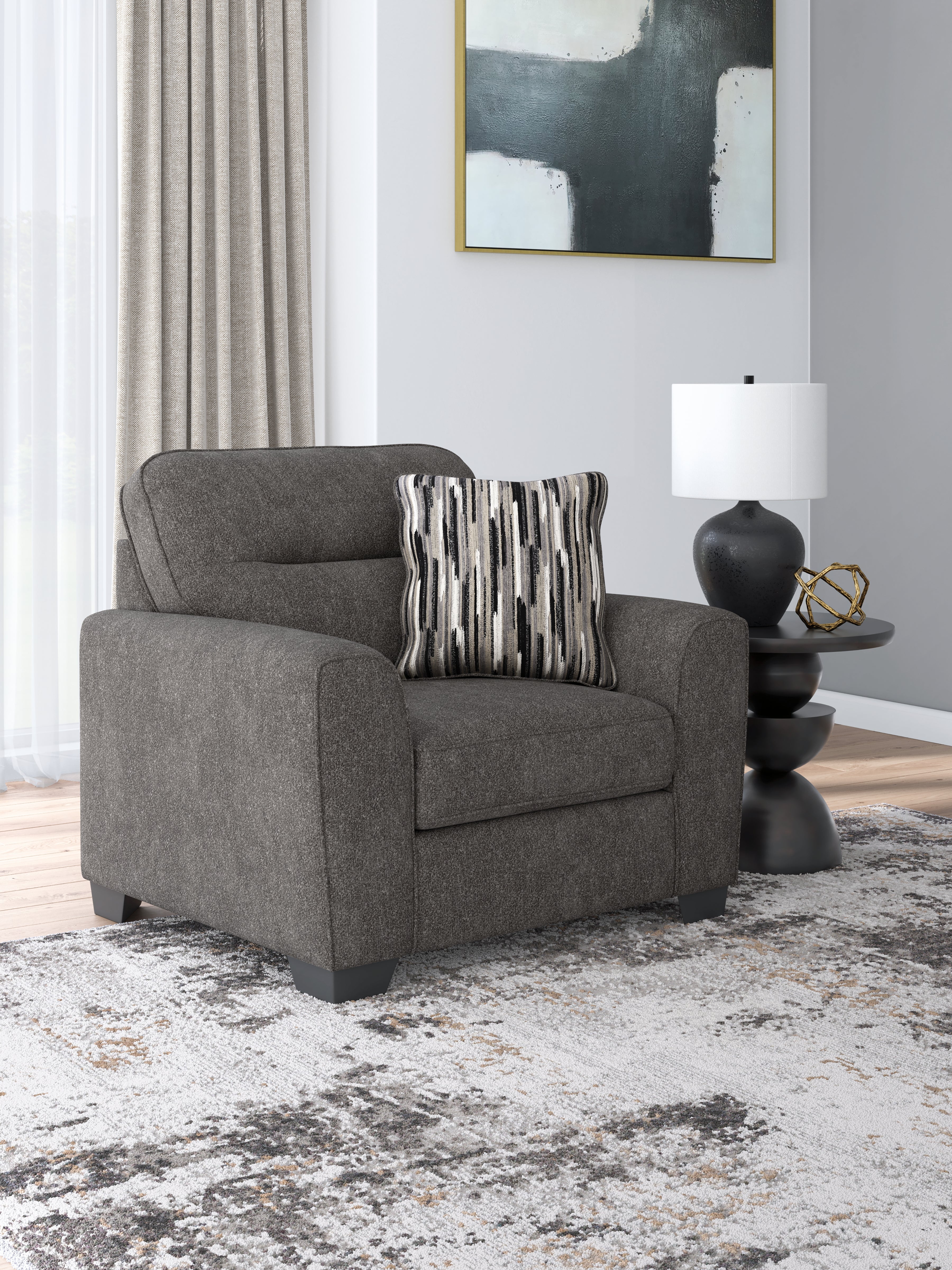 Elite Furniture Outlet - Ashley Furniture - Olten Living Room - Chair and a Half / Graphite - 3130523