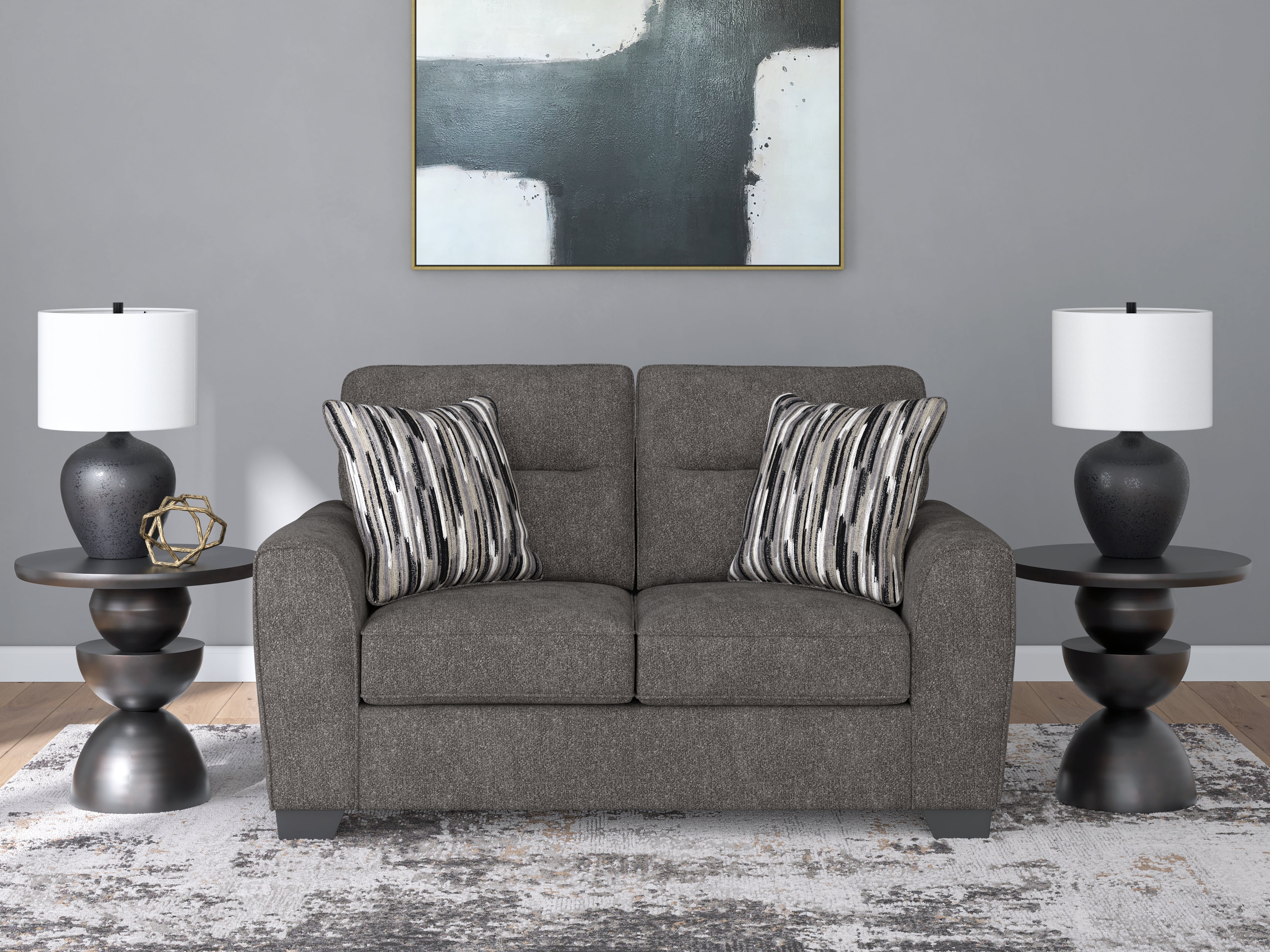 Elite Furniture Outlet - Ashley Furniture - Olten Living Room - Loveseat / Graphite - 3130535
