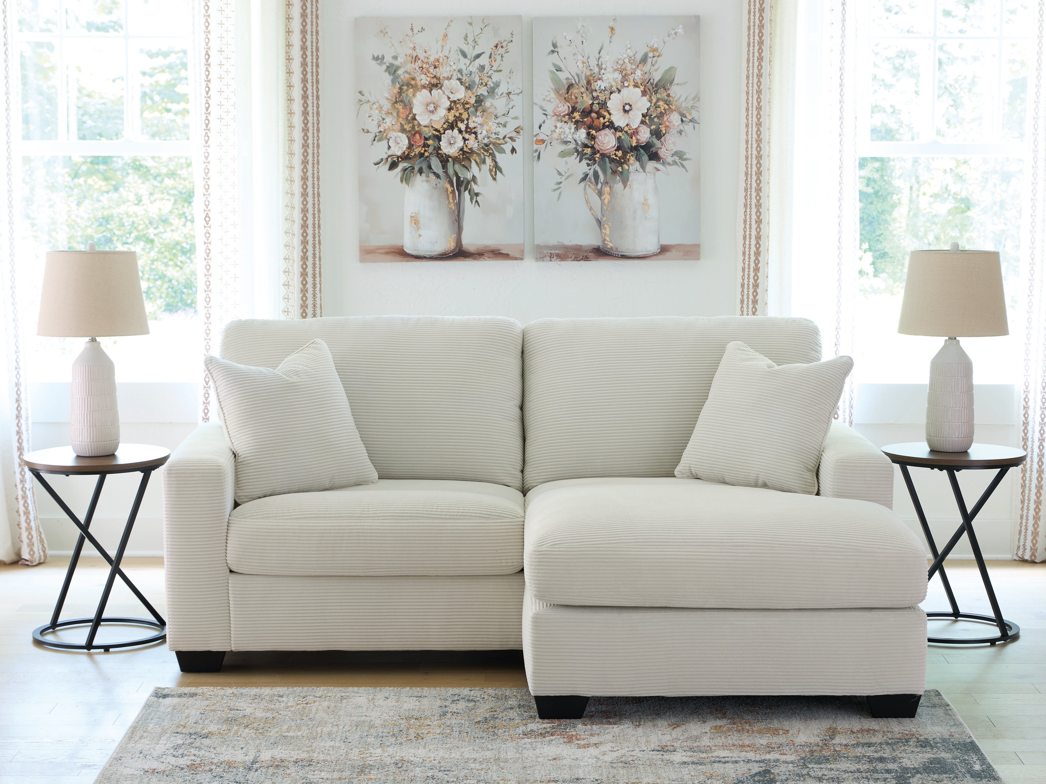 Elite Furniture Outlet - Ashley Furniture - Greenbriar Living Room - Sofa Chaise / Ivory - PC3200618