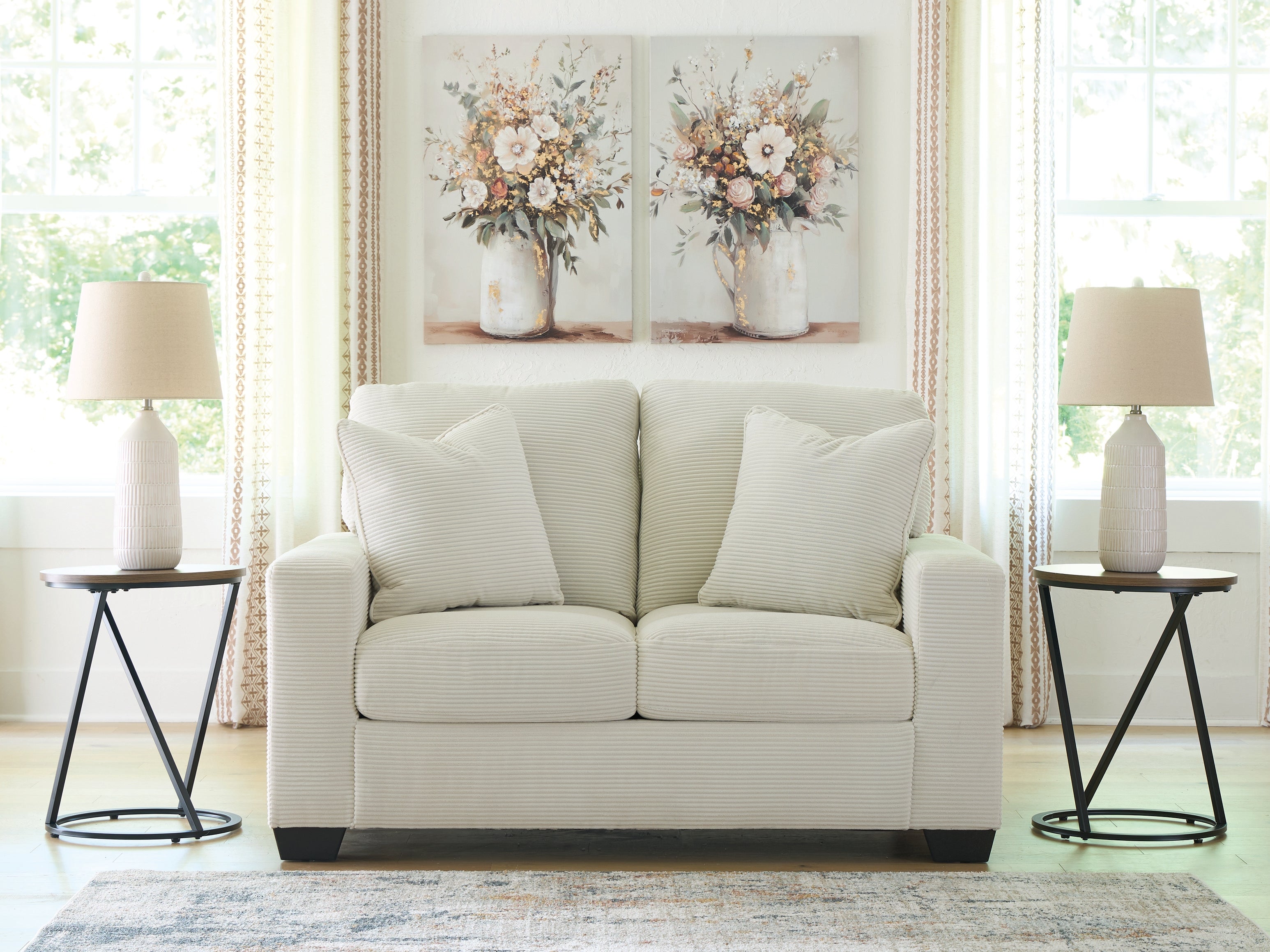 Elite Furniture Outlet - Ashley Furniture - Greenbriar Living Room - Loveseat / Ivory - PC3200635