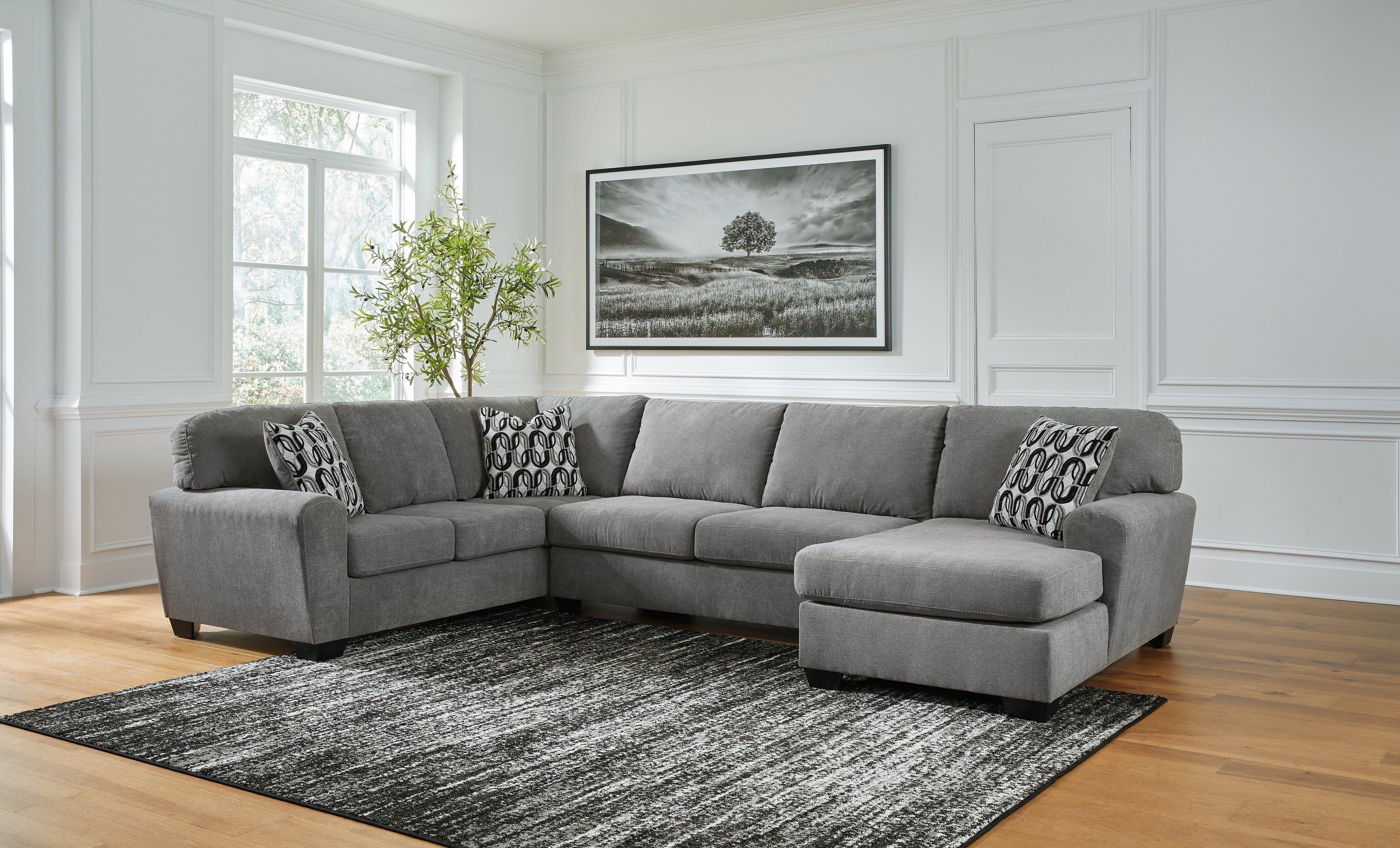 Elite Furniture Outlet - Ashley Furniture - Birkdale Court Sectional - LAF 3-Piece Sectional with Chaise / Gray - 32402S2