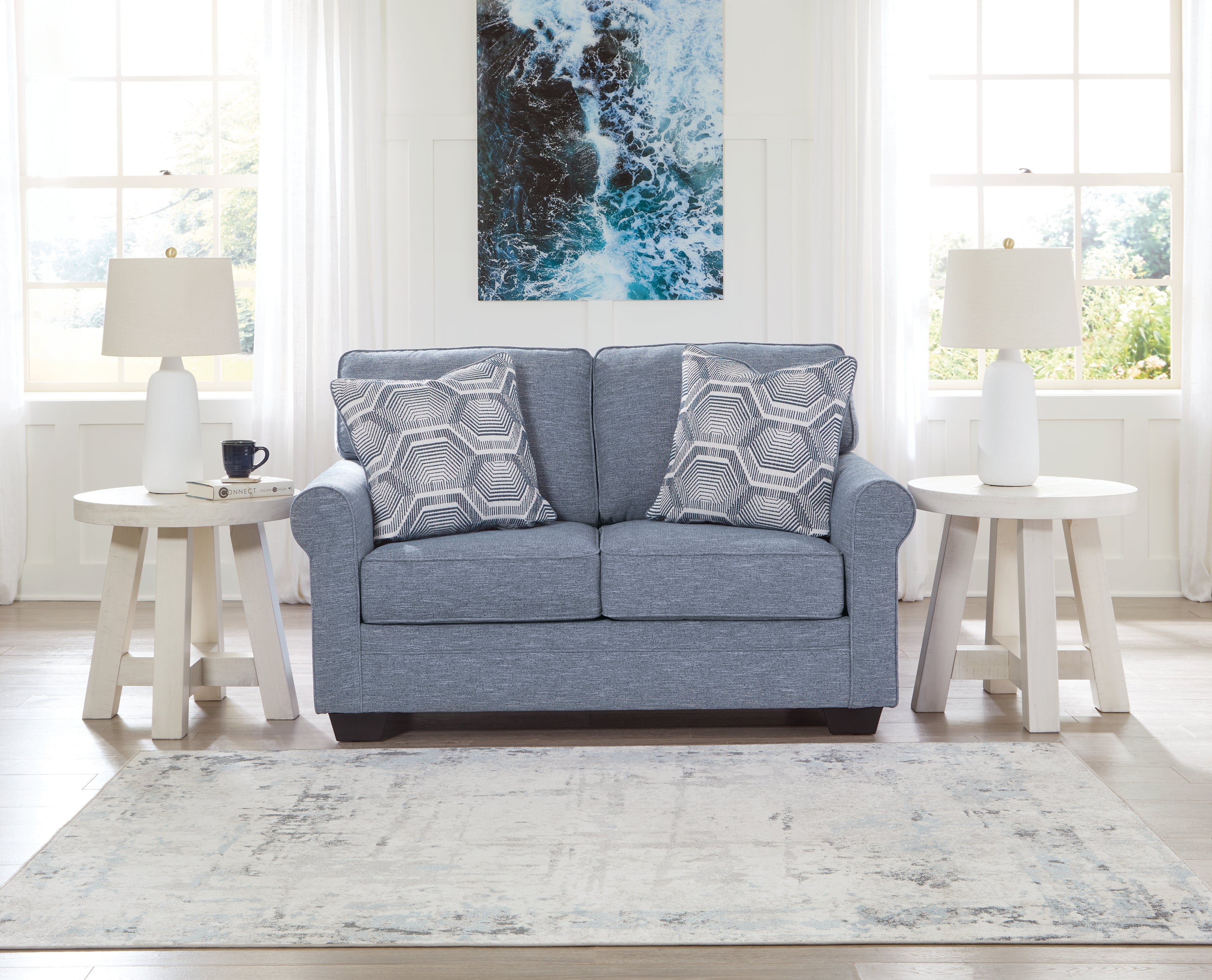 Elite Furniture Outlet - Ashley Furniture - Carissa Manor Living Room - Loveseat / Denim - 3260435