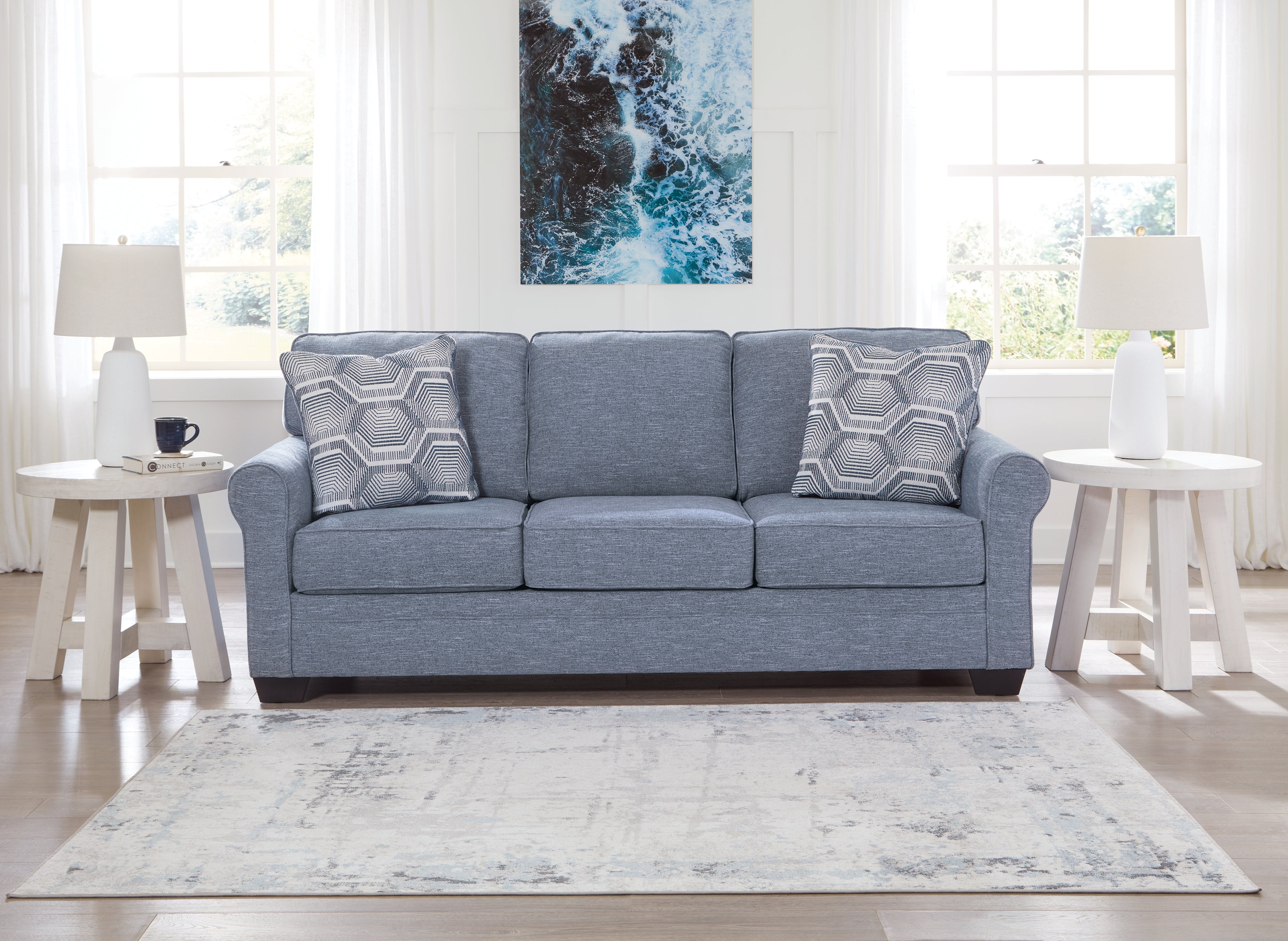 Elite Furniture Outlet - Ashley Furniture - Carissa Manor Living Room - Sofa / Denim - 3260438