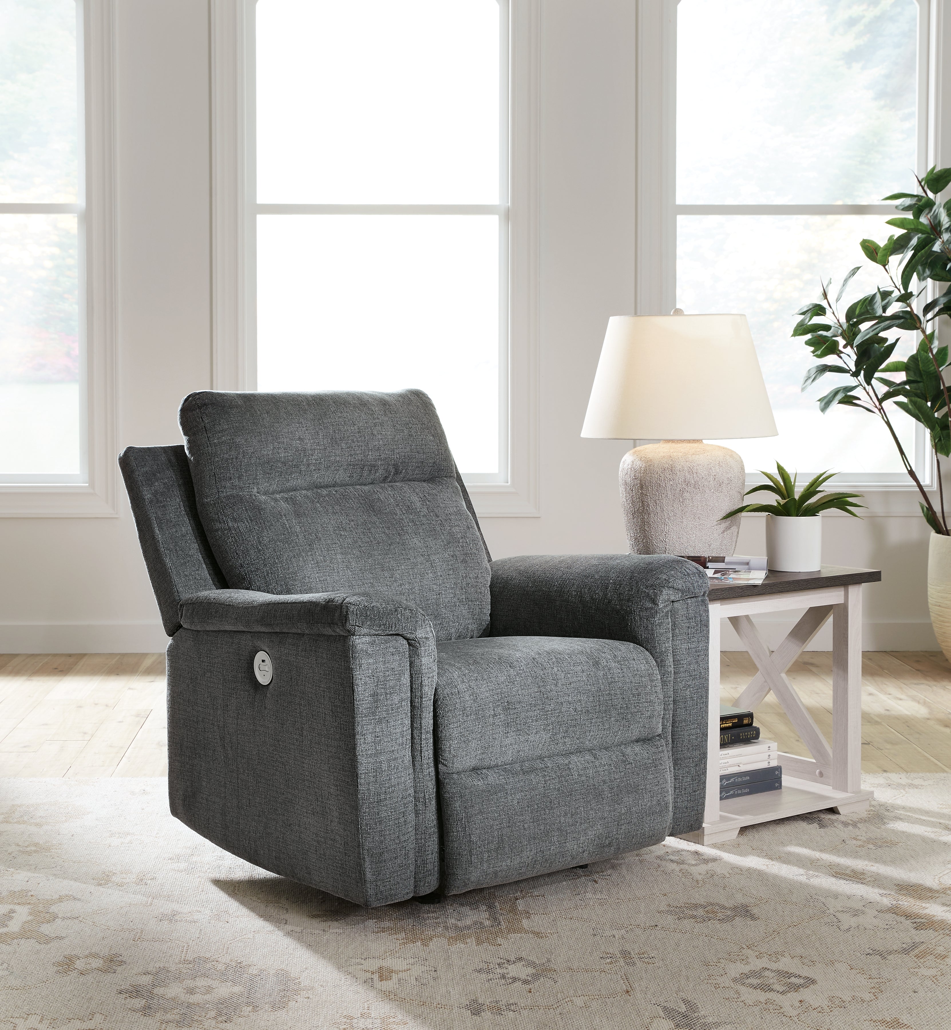 Elite Furniture Outlet - Ashley Furniture - Barnsana Living Room - Power Rocker Recliner / Gravel - 3320298