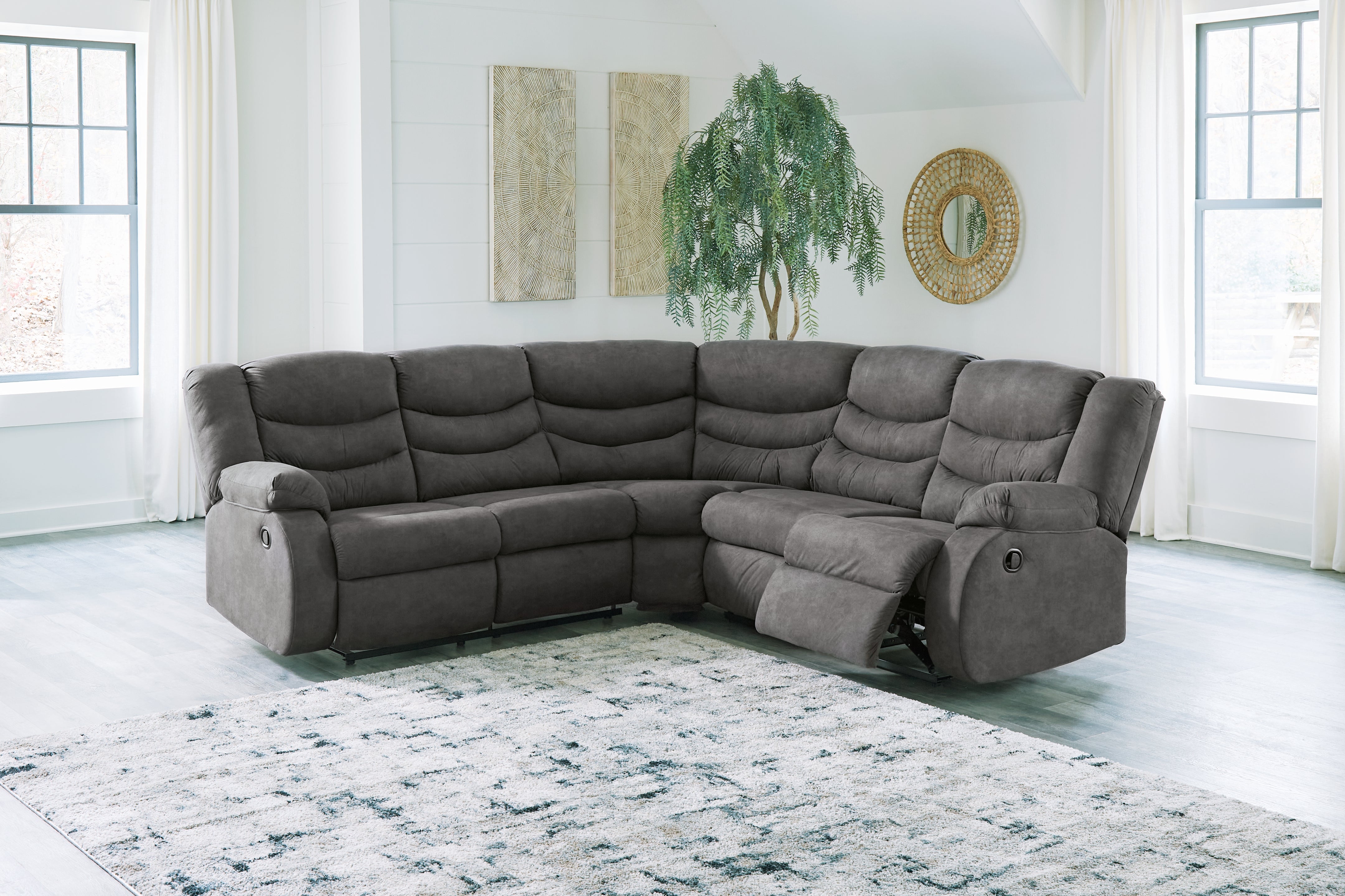 Elite Furniture Outlet - Ashley Furniture - Partymate Sectional - 2-Piece Reclining Sectional / Slate - 36903S2