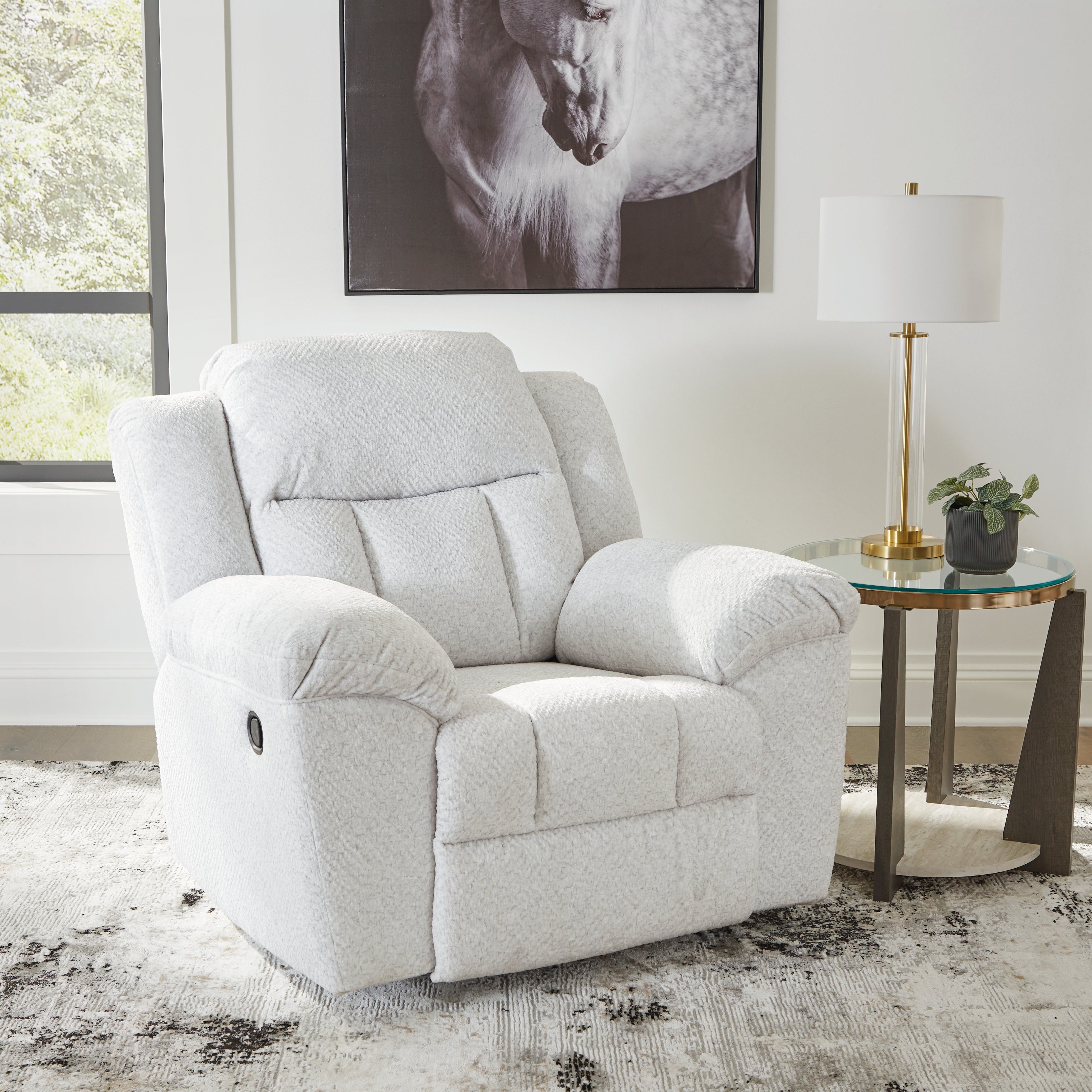 Elite Furniture Outlet - Ashley Furniture - Frohn Living Room - Rocker Recliner / Snow - 3740525
