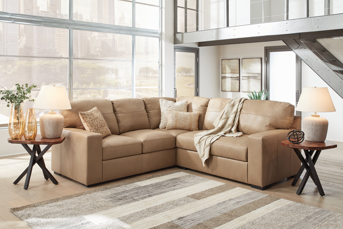 Elite Furniture Outlet - Ashley Furniture - Bandon Sectional - LAF 4-Piece Sectional / Toffee - 38006S5