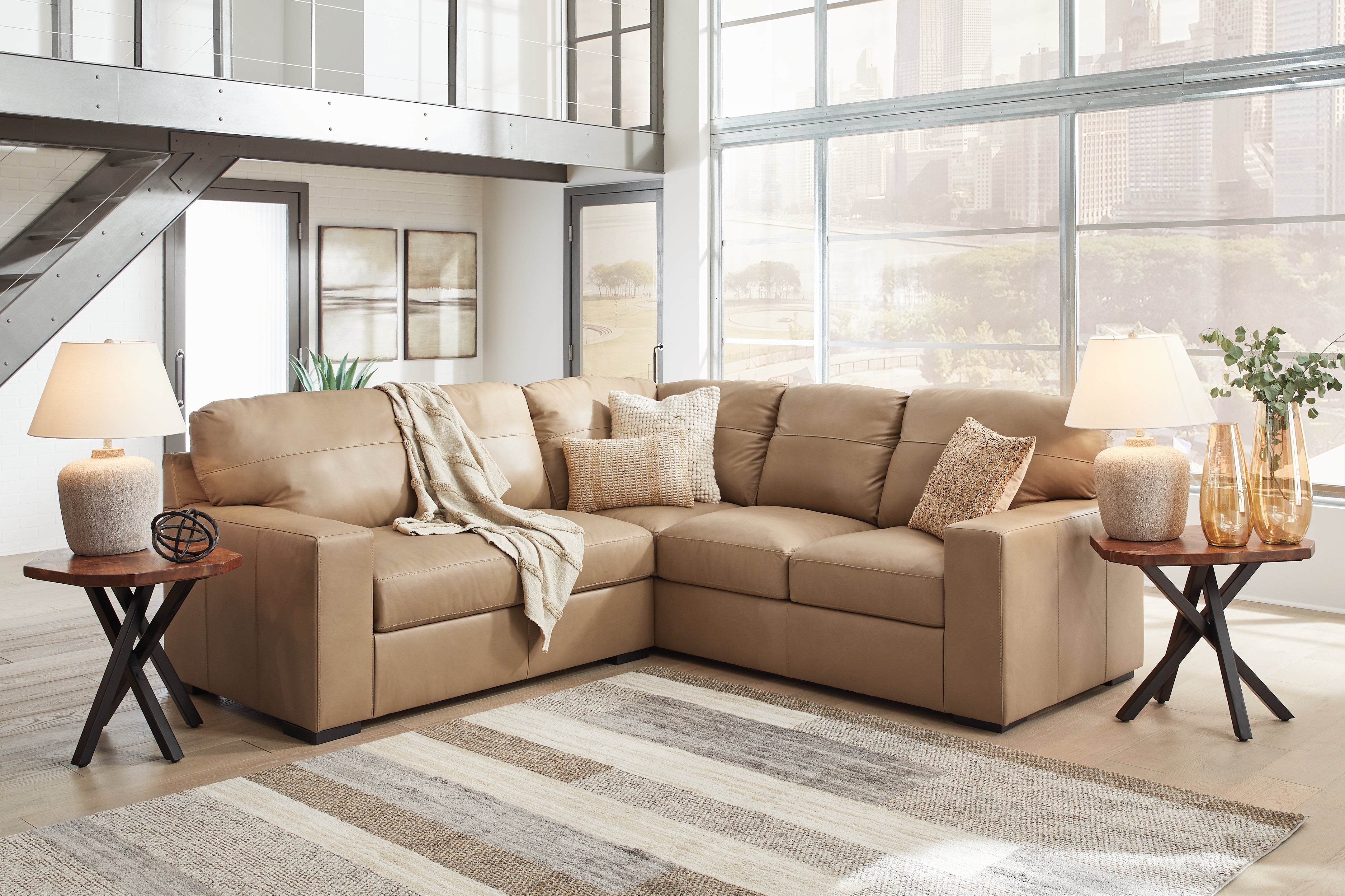 Elite Furniture Outlet - Ashley Furniture - Bandon Sectional - RAF 2-Piece Sectional / Toffee - 38006S2