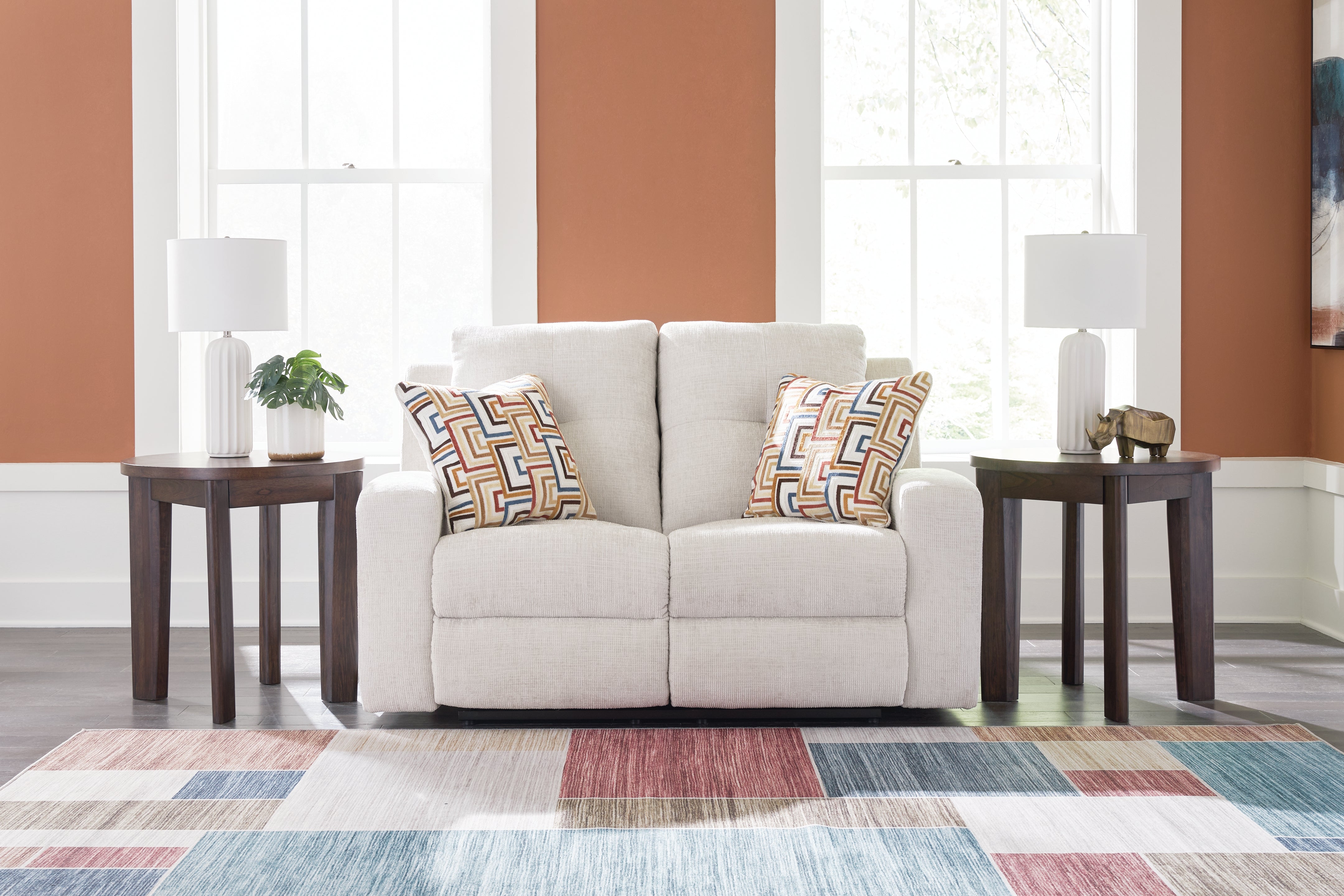 Elite Furniture Outlet - Ashley Furniture - Danum Living Room - Reclining Loveseat / Stone - 3880586