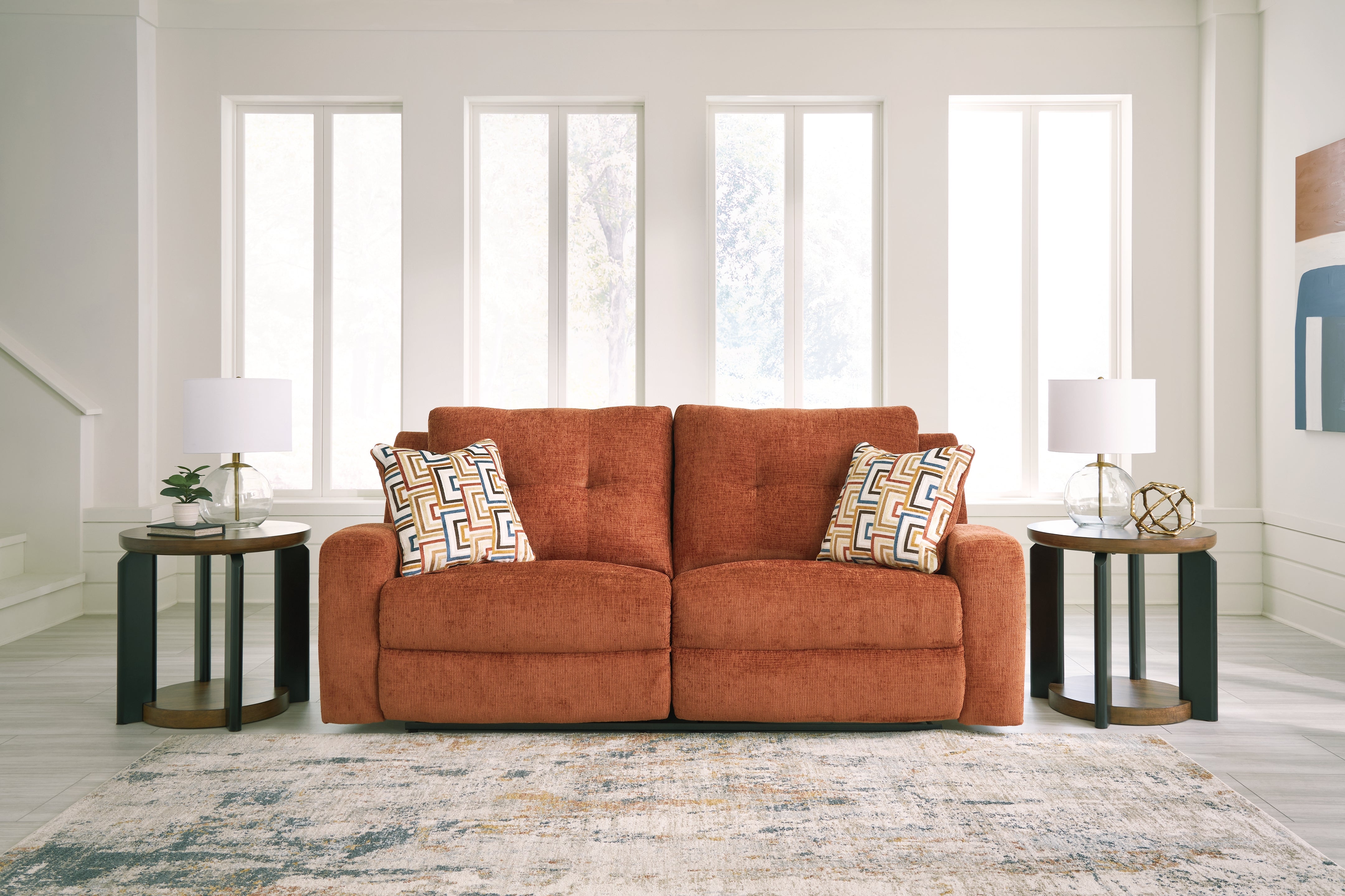Elite Furniture Outlet - Ashley Furniture - Danum Living Room - 2 Seat Reclining Sofa / Spice - 3880781