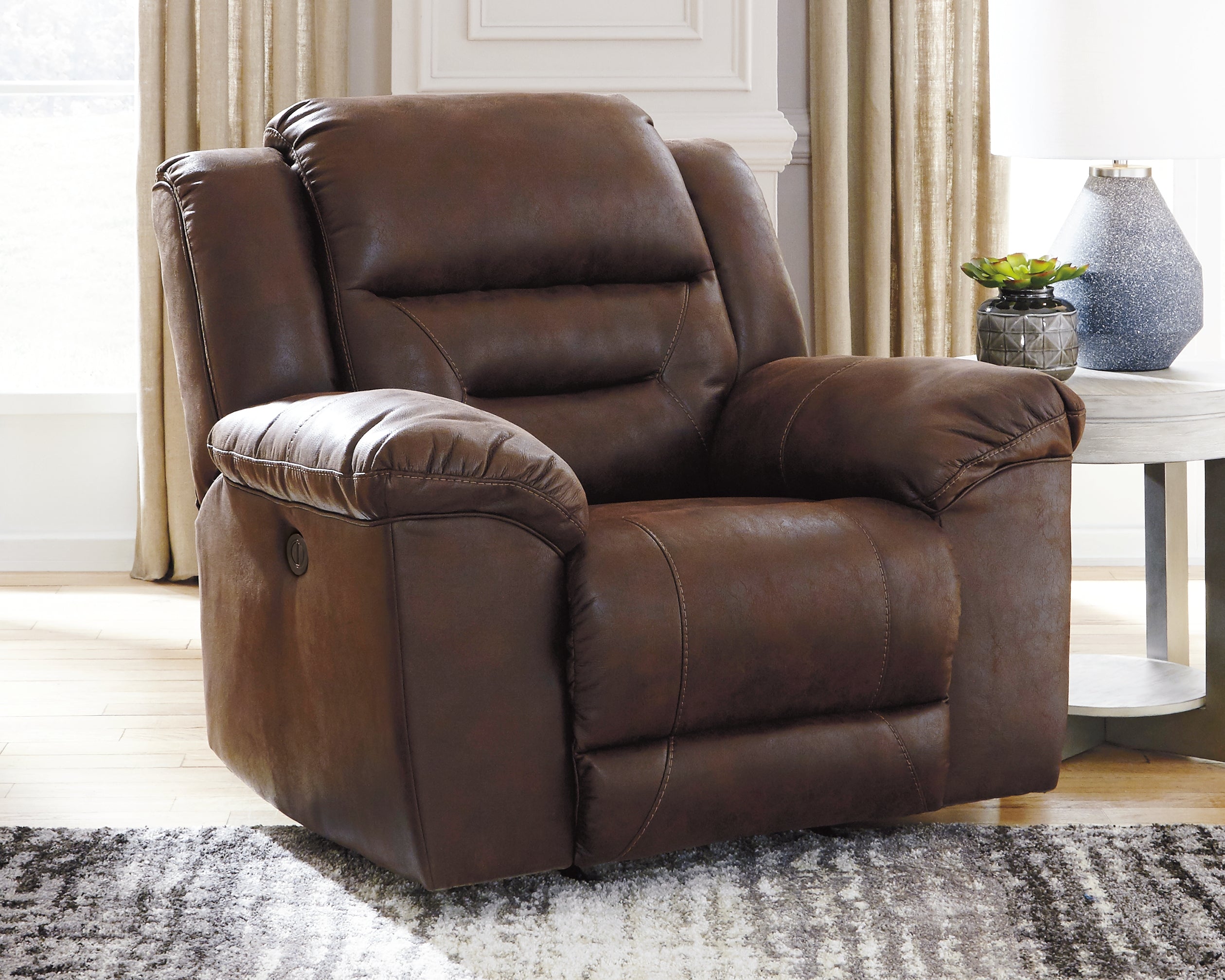Elite Furniture Outlet - Ashley Furniture - Stoneland Living Room - Power Rocker Recliner / Chocolate - 3990498