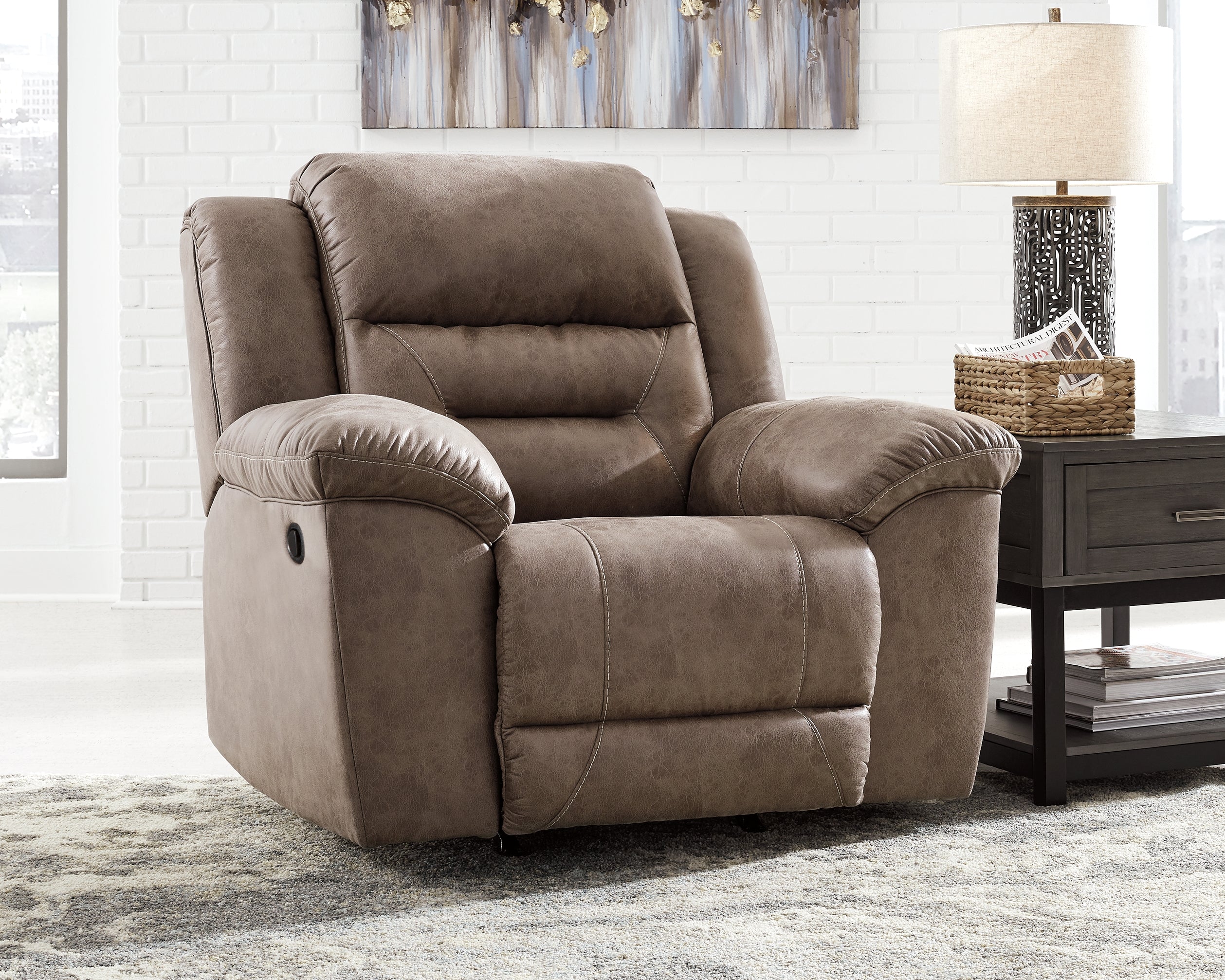 Elite Furniture Outlet - Ashley Furniture - Stoneland Living Room - Rocker Recliner / Fossil - 3990525