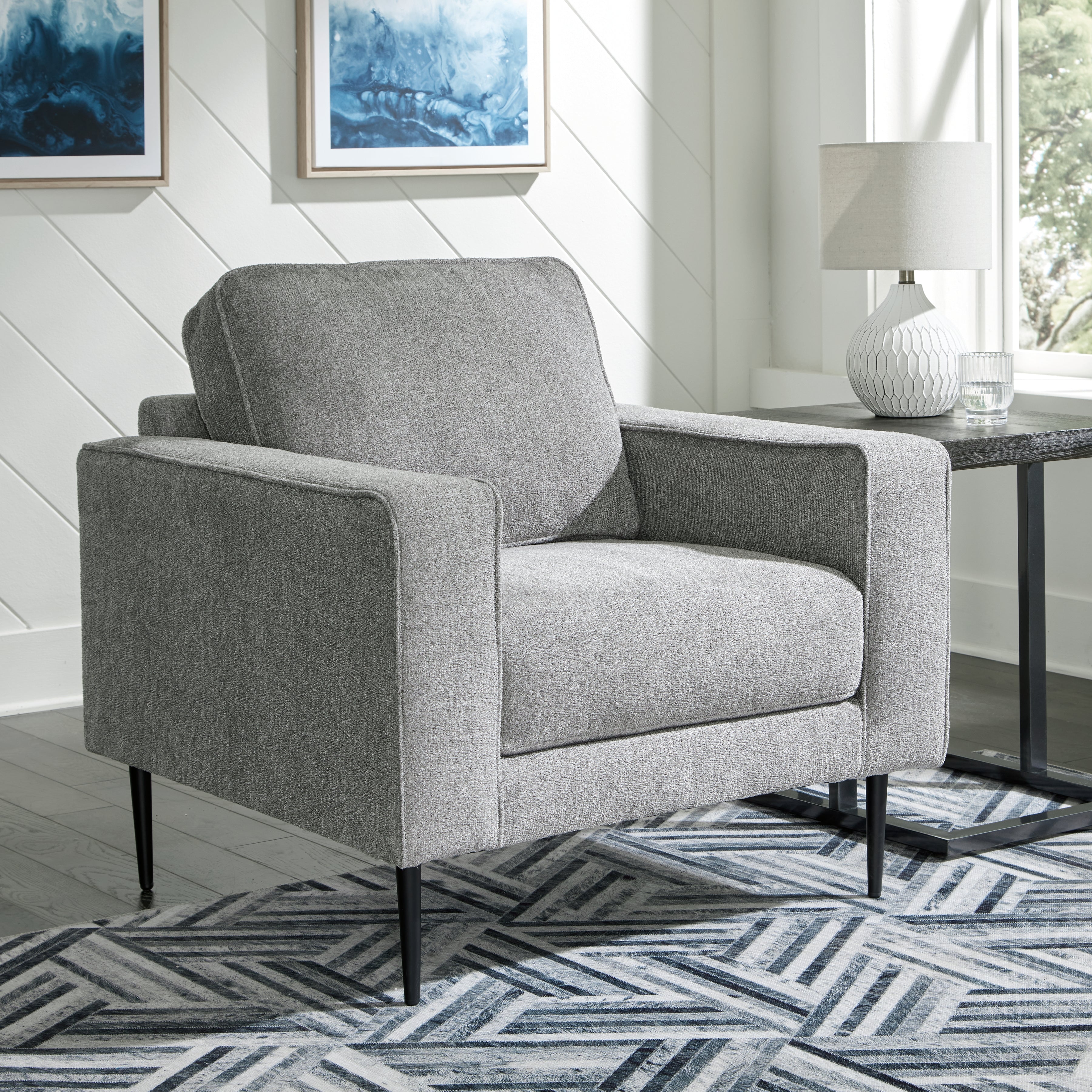 Elite Furniture Outlet - Ashley Furniture - Hazela Living Room - Chair / Charcoal - 4110220