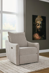 Elite Furniture Outlet - Ashley Furniture - McBurg Living Room - Swivel Power Recliner / Navy - 4480128