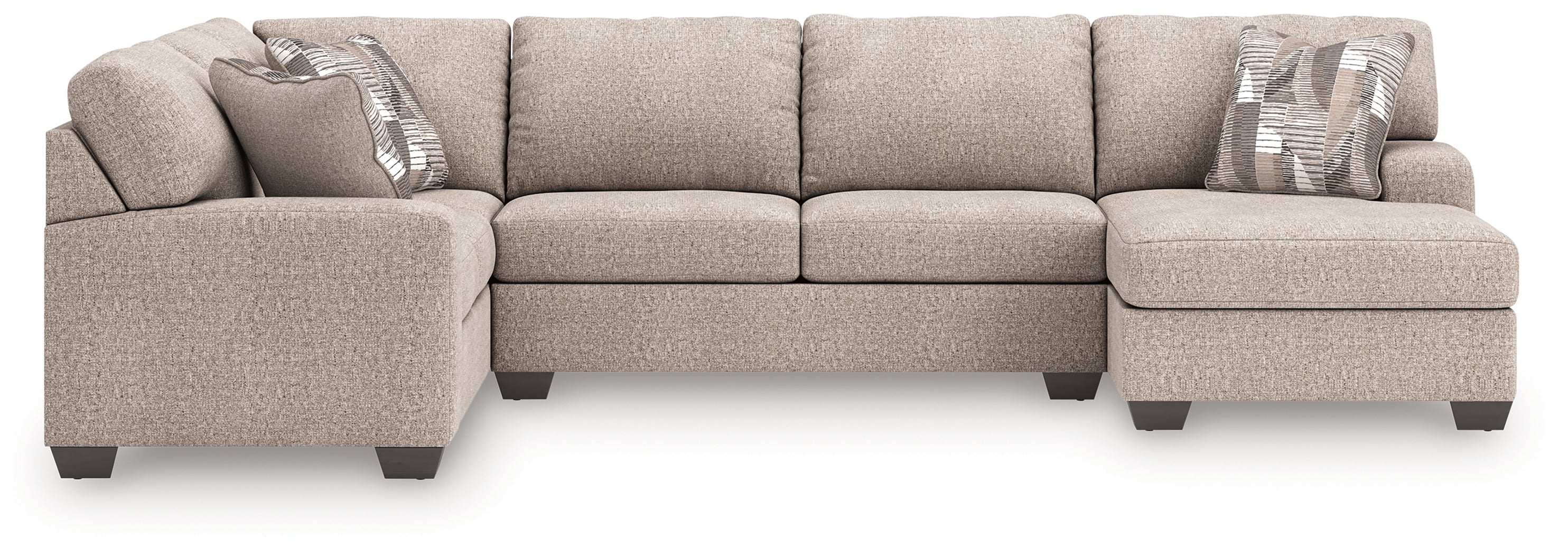 Elite Furniture Outlet - Ashley Furniture - Newellen Sectional - LAF 3-Piece Sectional with Chaise / Hemp - 48404S6