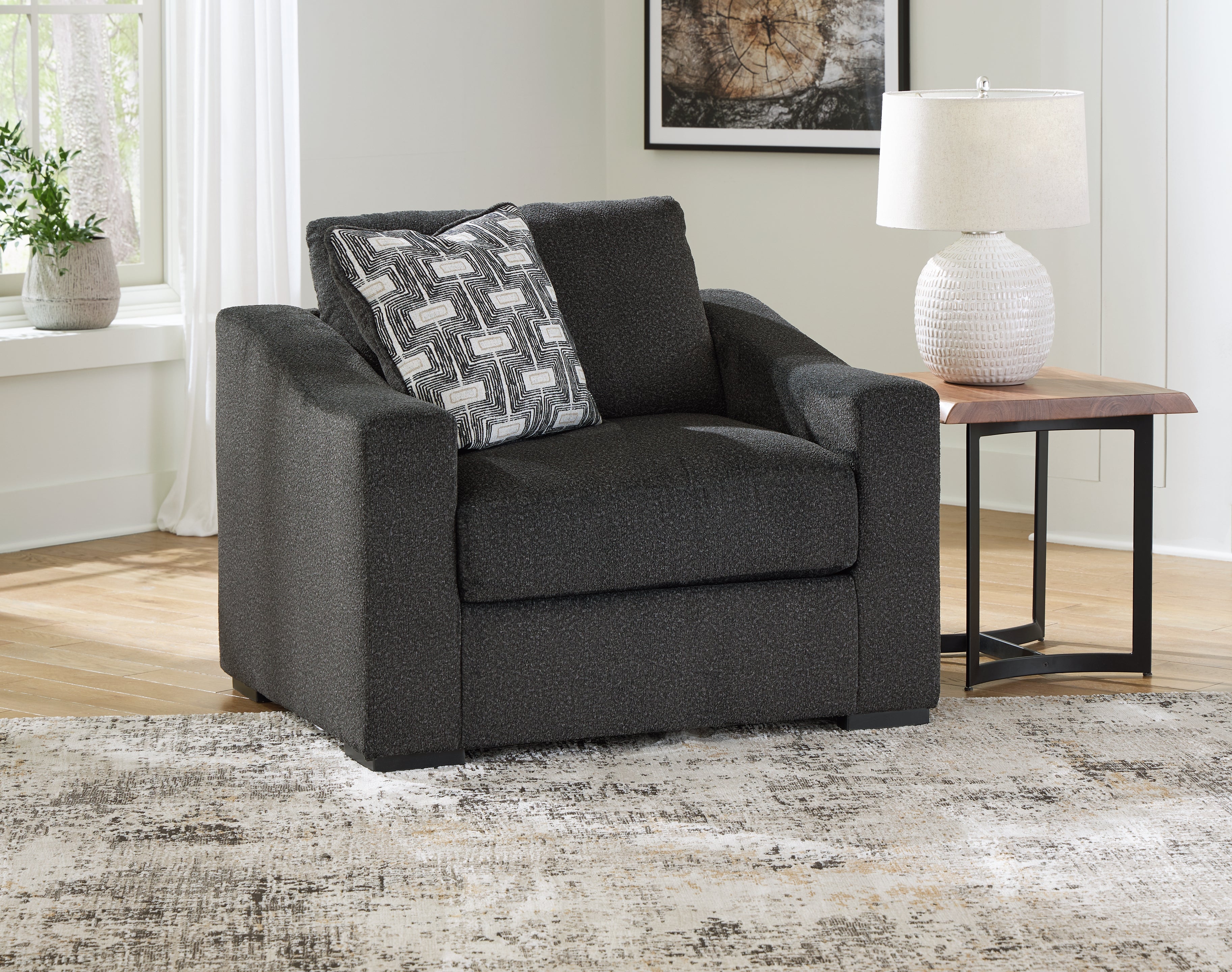 Elite Furniture Outlet - Ashley Furniture - Wryenlynn Living Room - Chair and a Half / Onyx - 4940523