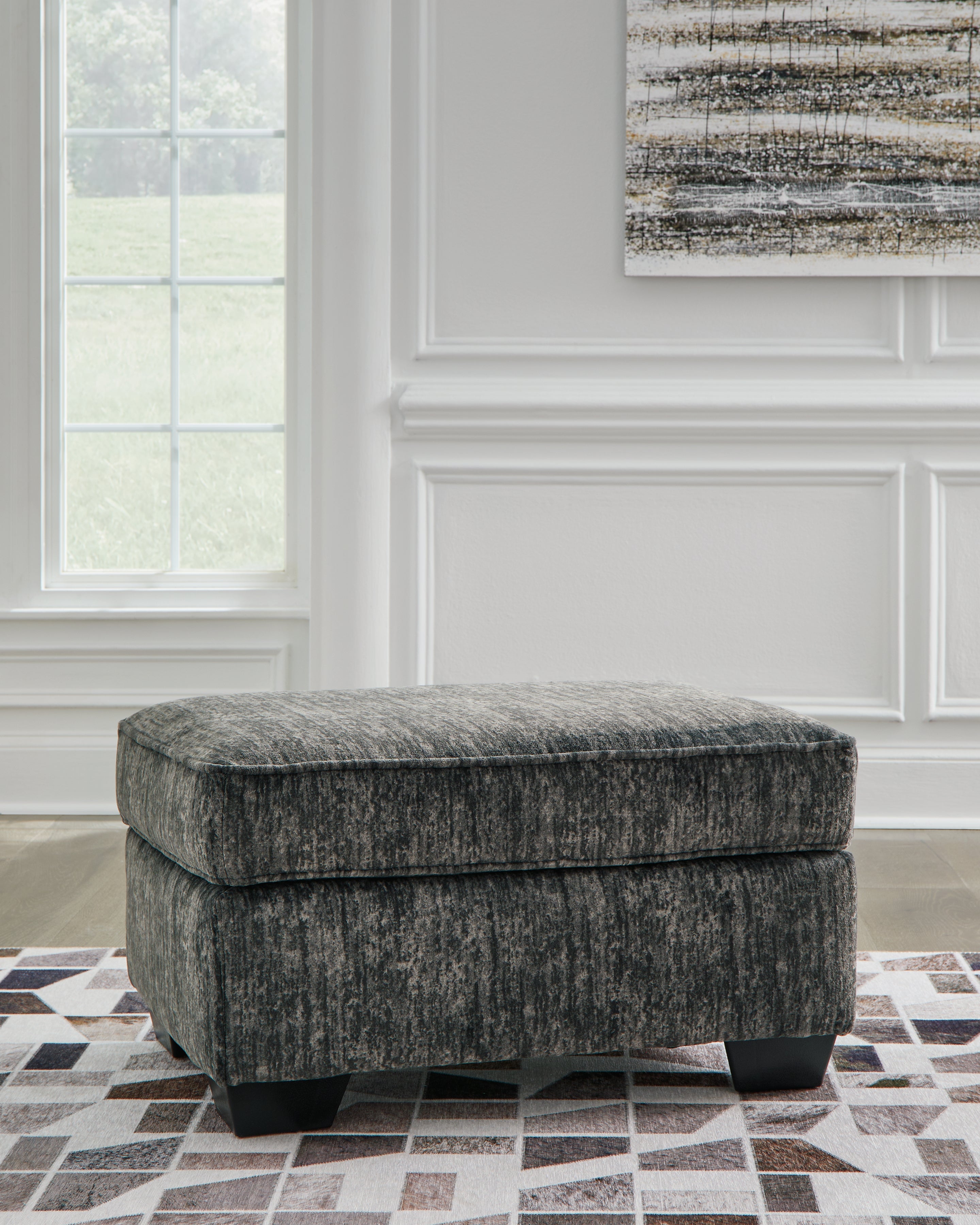 Elite Furniture Outlet - Ashley Furniture - Lonoke Living Room - Ottoman / Gunmetal - 5050414