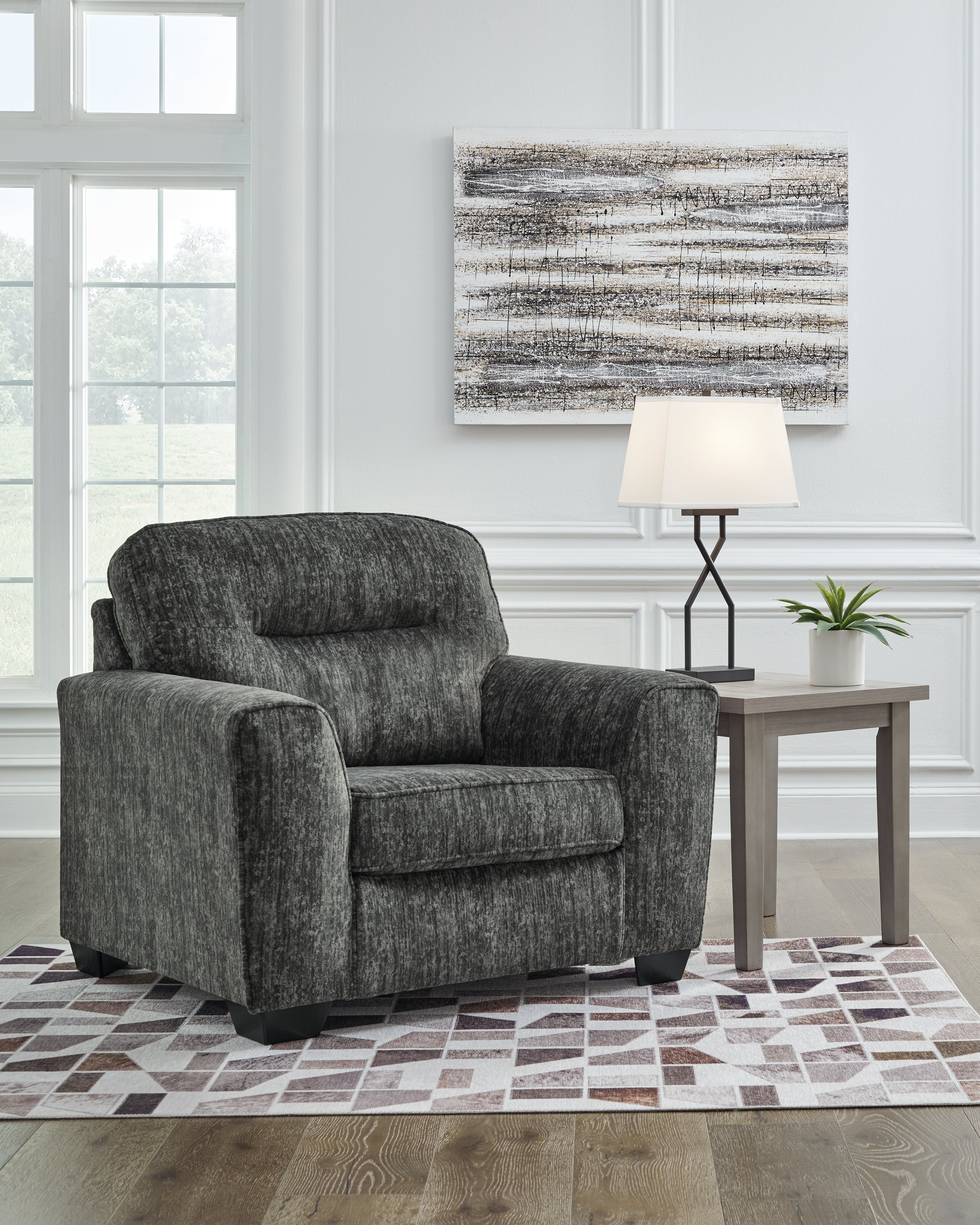 Elite Furniture Outlet - Ashley Furniture - Lonoke Living Room - Chair and a Half / Gunmetal - 5050423