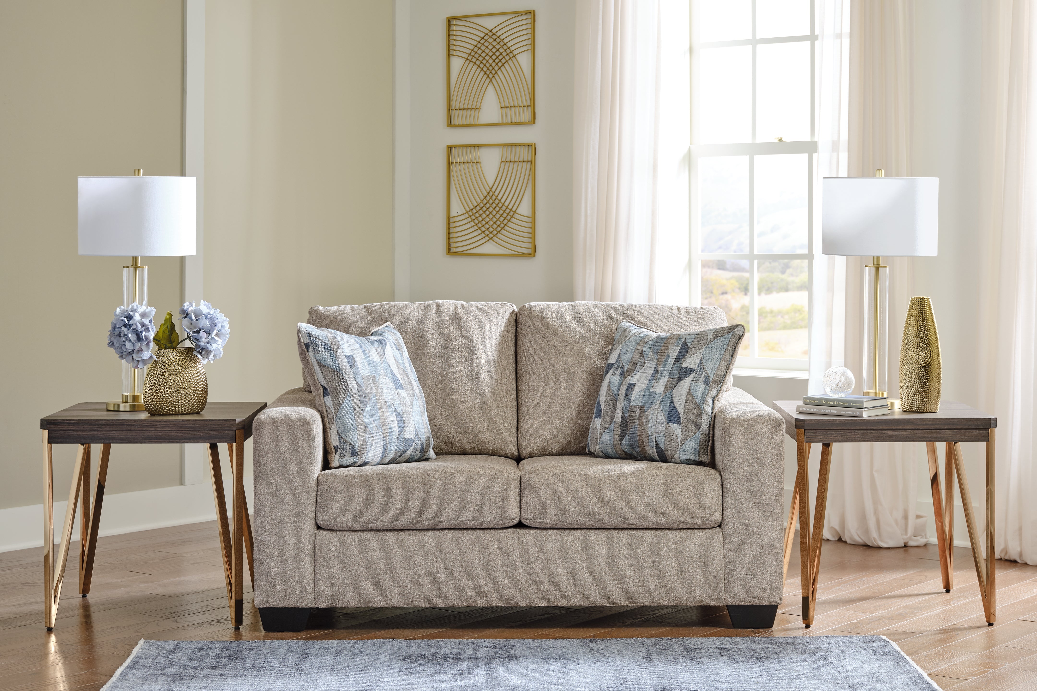 Elite Furniture Outlet - Ashley Furniture - Deltona Living Room - Loveseat / Parchment - 5120435