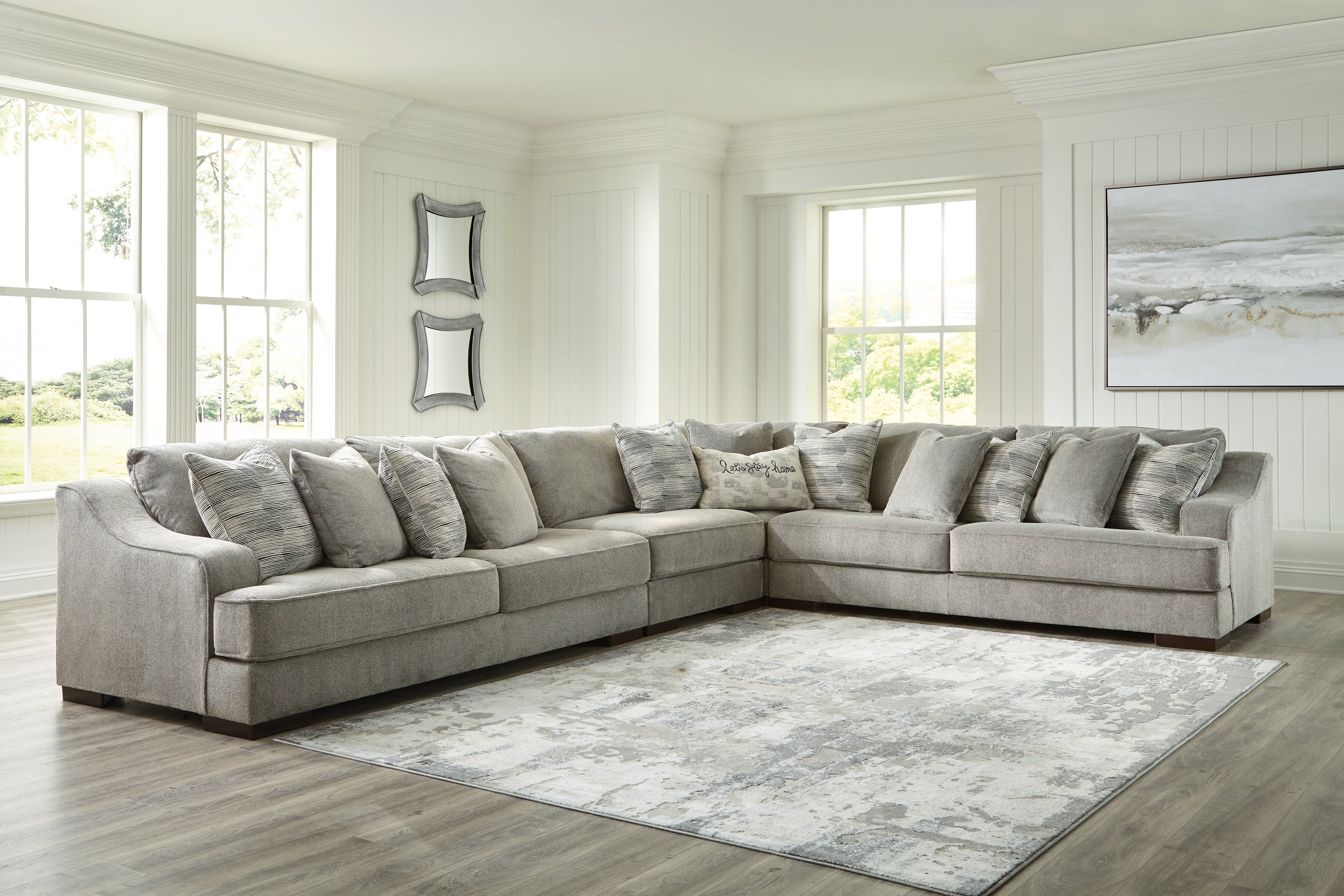 Elite Furniture Outlet - Ashley Furniture - Bayless Sectional - LAF 4-Piece Sectional / Smoke - 52304S2