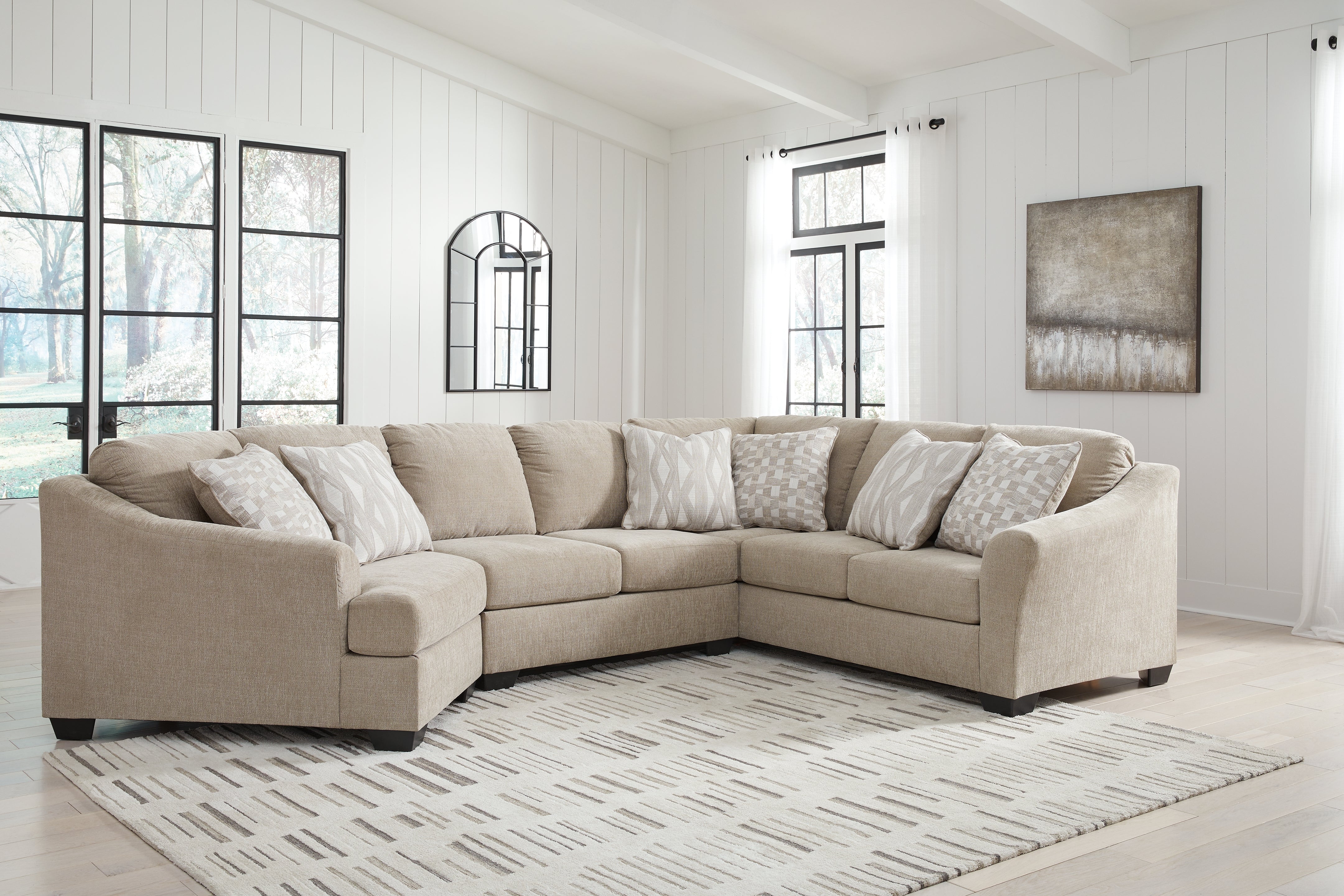 Elite Furniture Outlet - Ashley Furniture - Brogan Bay Sectional - 3-Piece Sectional with Cuddler / Cork - 52705S2