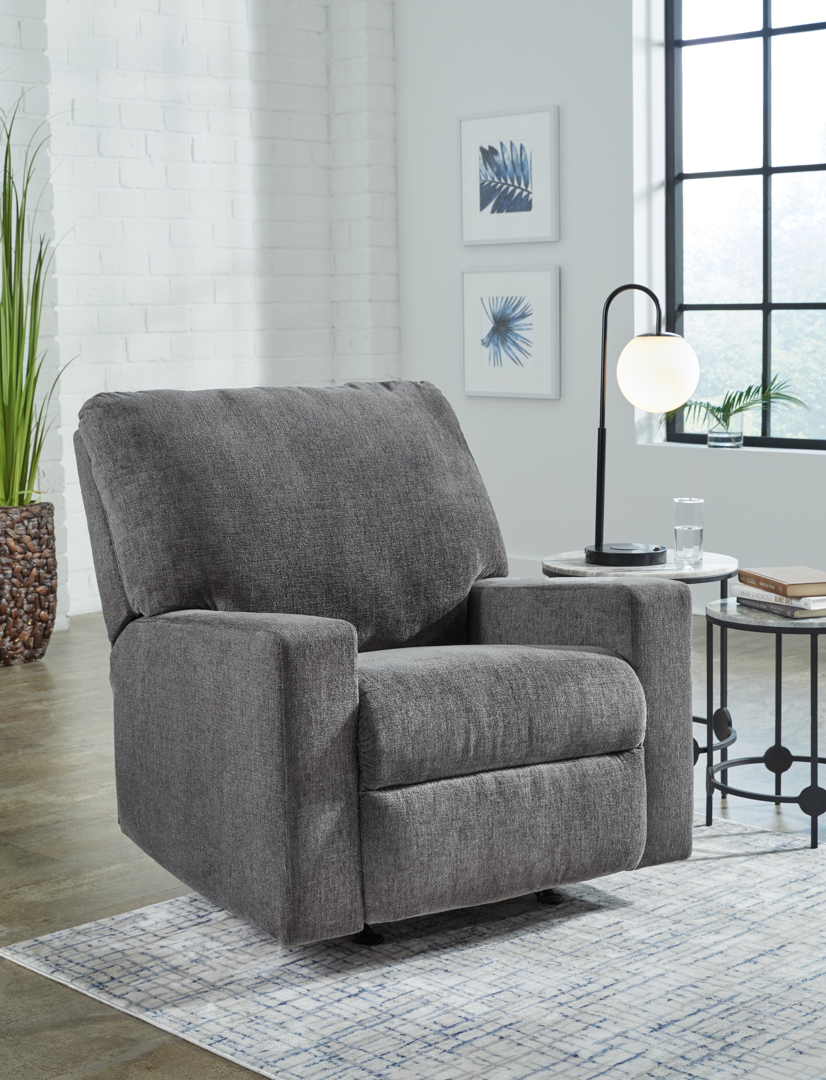 Elite Furniture Outlet - Ashley Furniture - Rannis Living Room - Rocker Recliner / Pewter - 5360225