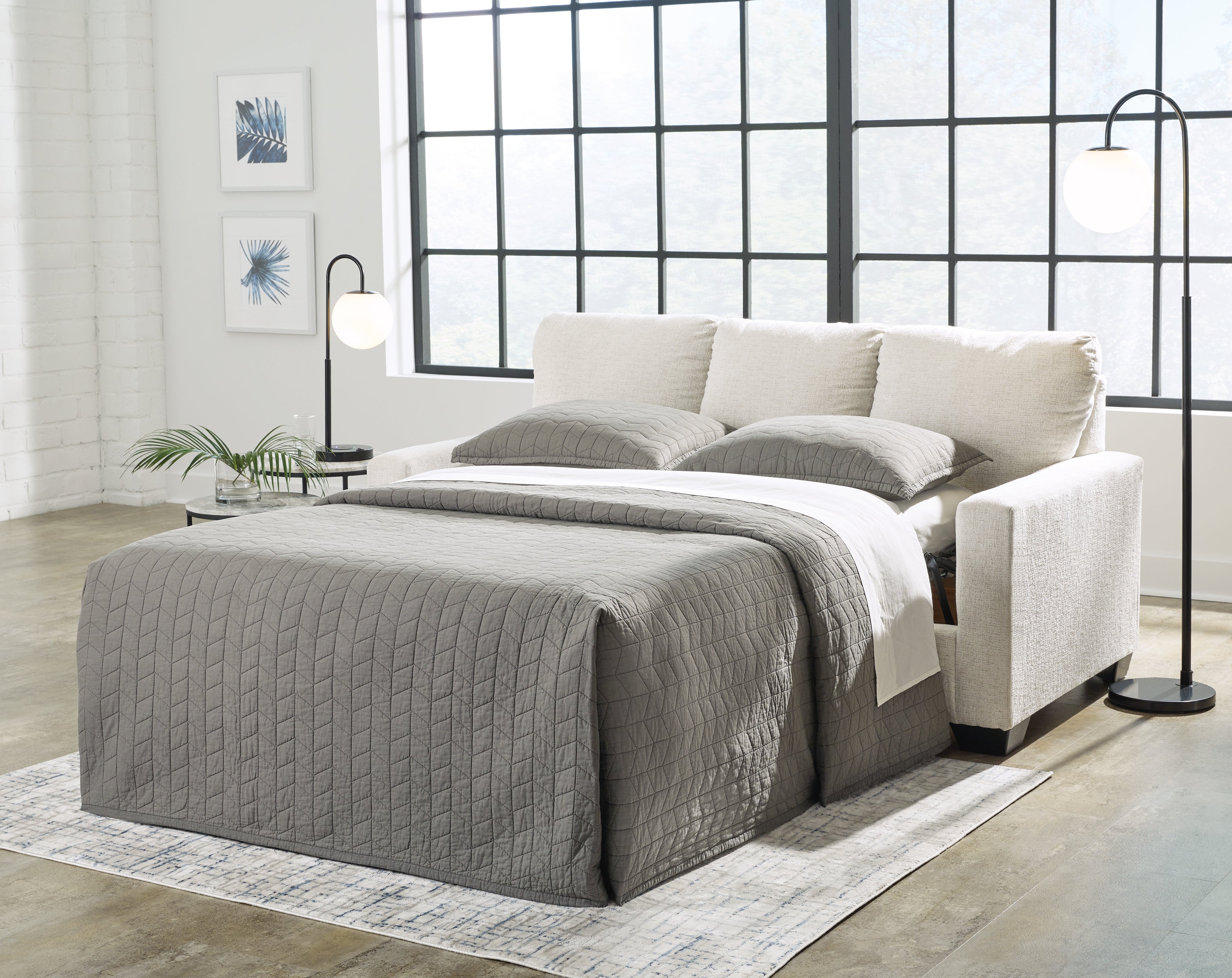 Elite Furniture Outlet - Ashley Furniture - Rannis Living Room - Full Sofa Sleeper / Snow - 5360336