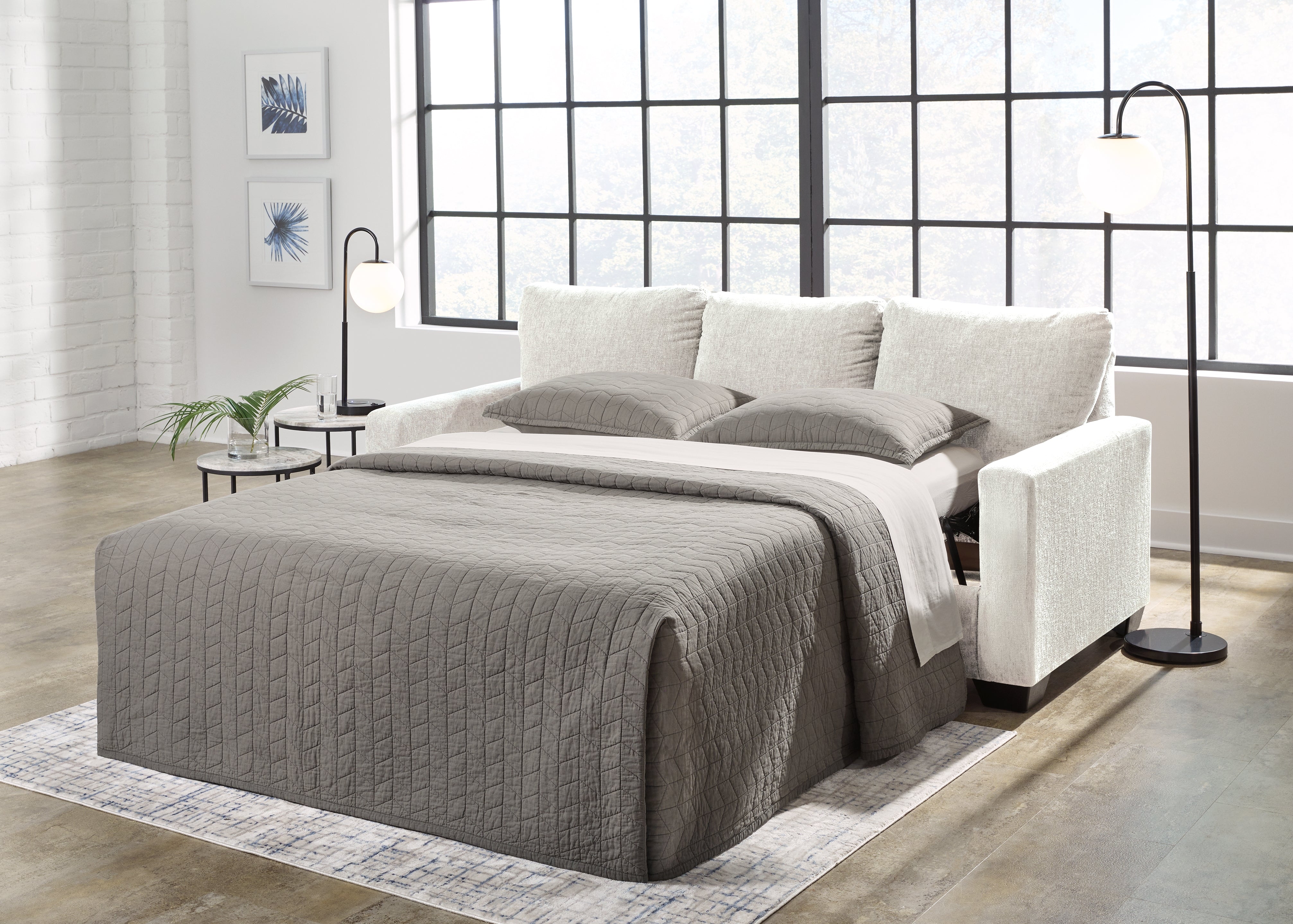 Elite Furniture Outlet - Ashley Furniture - Rannis Living Room - Queen Sofa Sleeper / Snow - 5360339