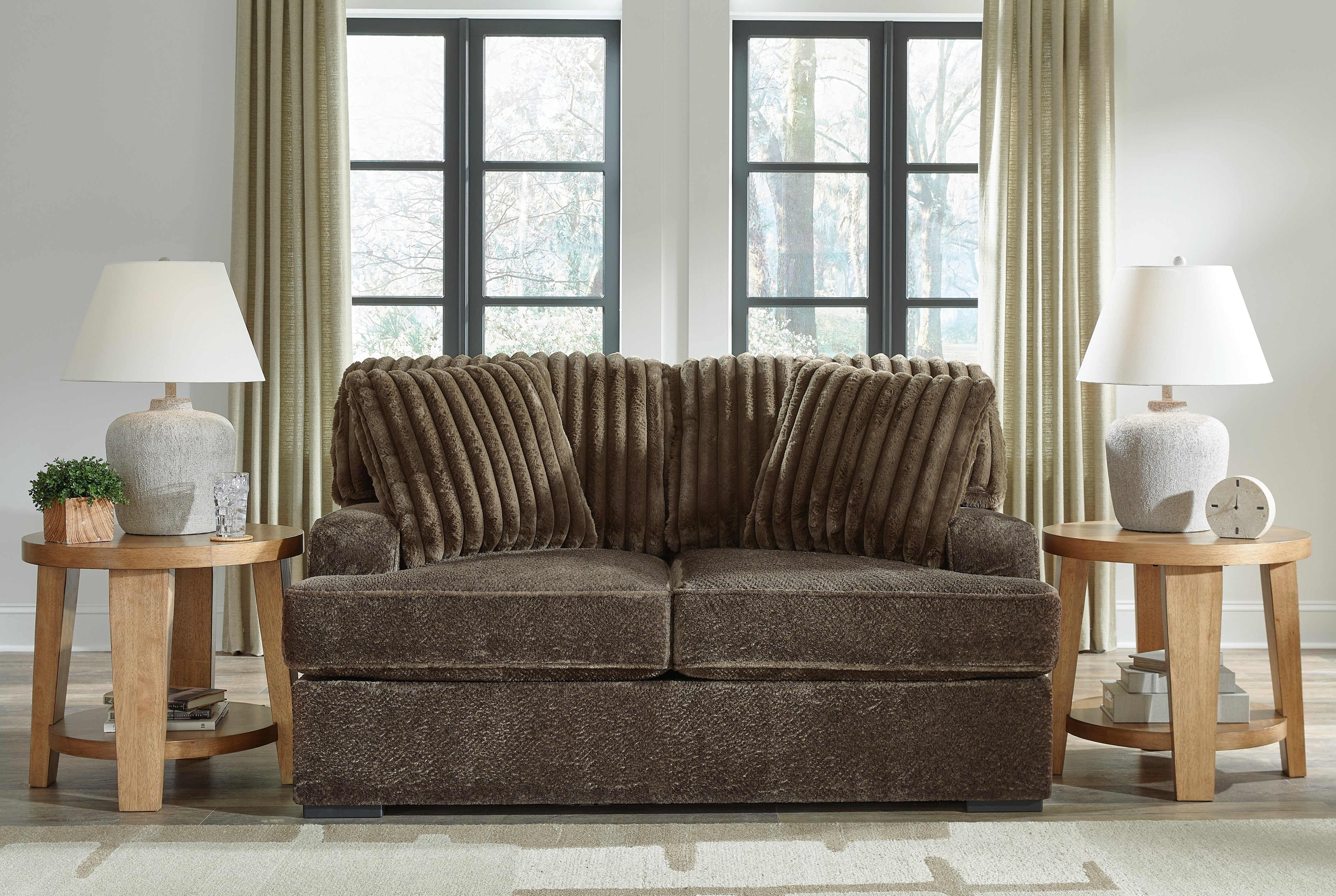 Elite Furniture Outlet - Ashley Furniture - Aylesworth Living Room - Chair and a Half / Chocolate - 5370223