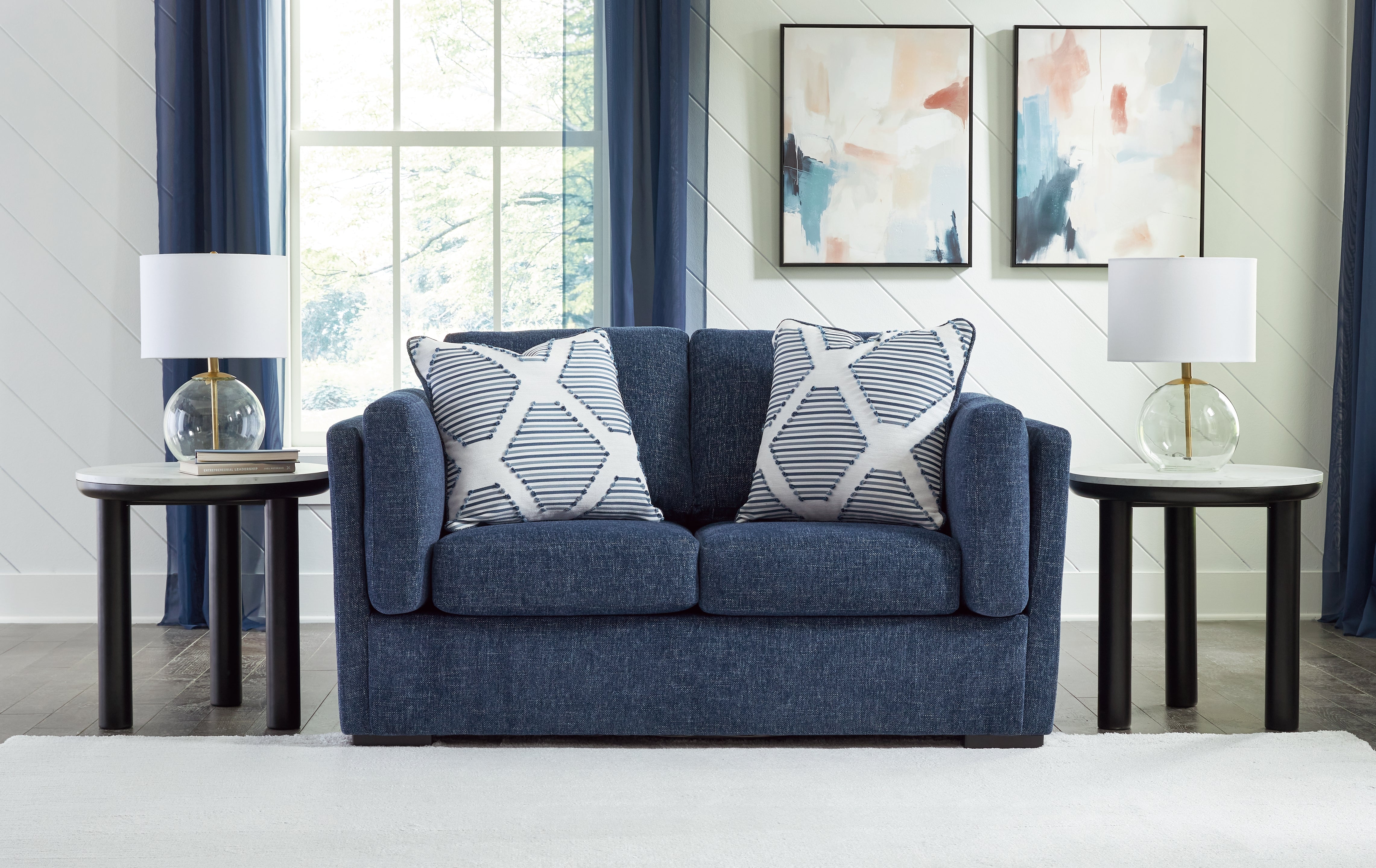 Elite Furniture Outlet - Ashley Furniture - Evansley Living Room - Loveseat / Navy - 5450235