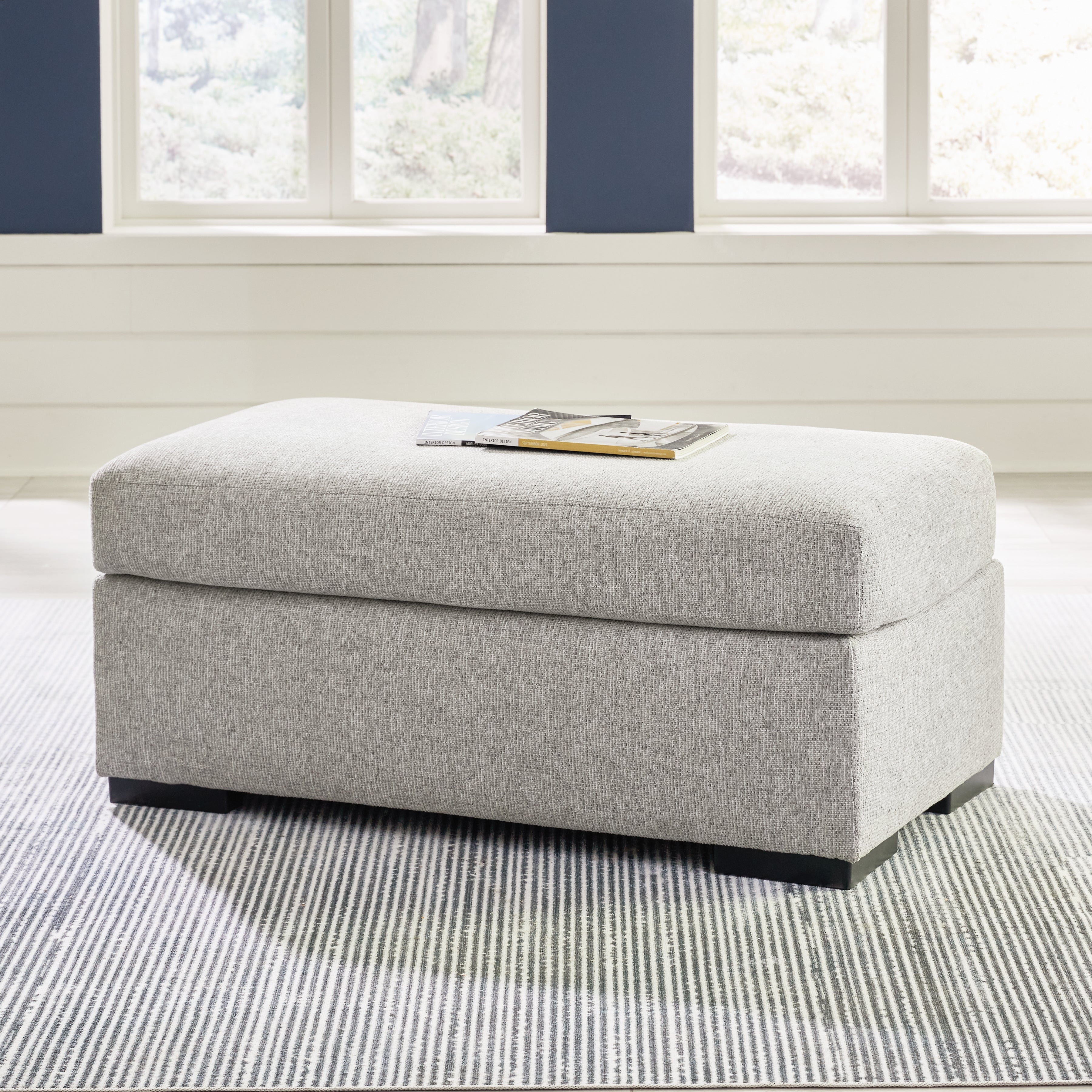 Elite Furniture Outlet - Ashley Furniture - Evansley Living Room - Ottoman / Pewter - 5450314