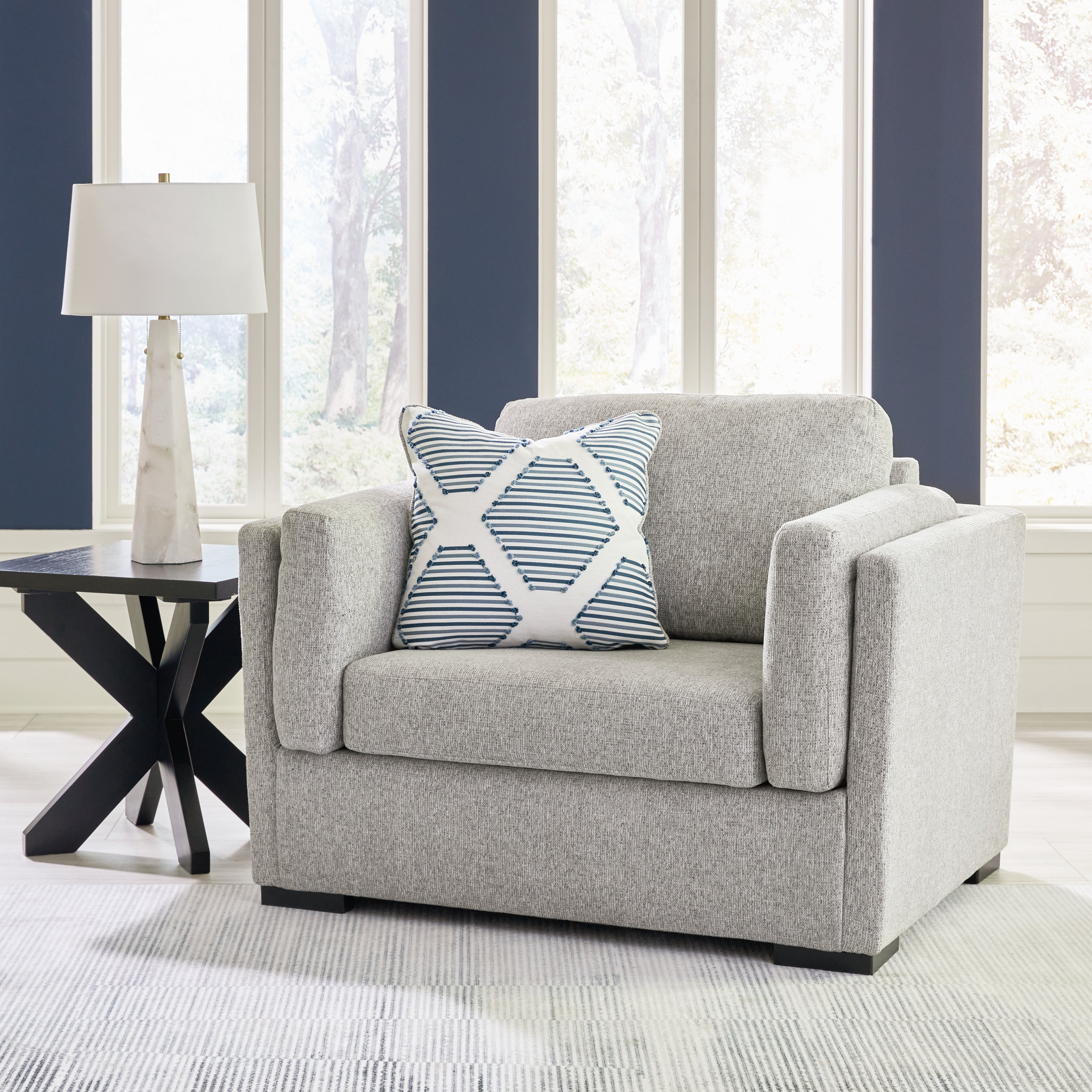 Elite Furniture Outlet - Ashley Furniture - Evansley Living Room - Chair and a Half / Pewter - 5450323