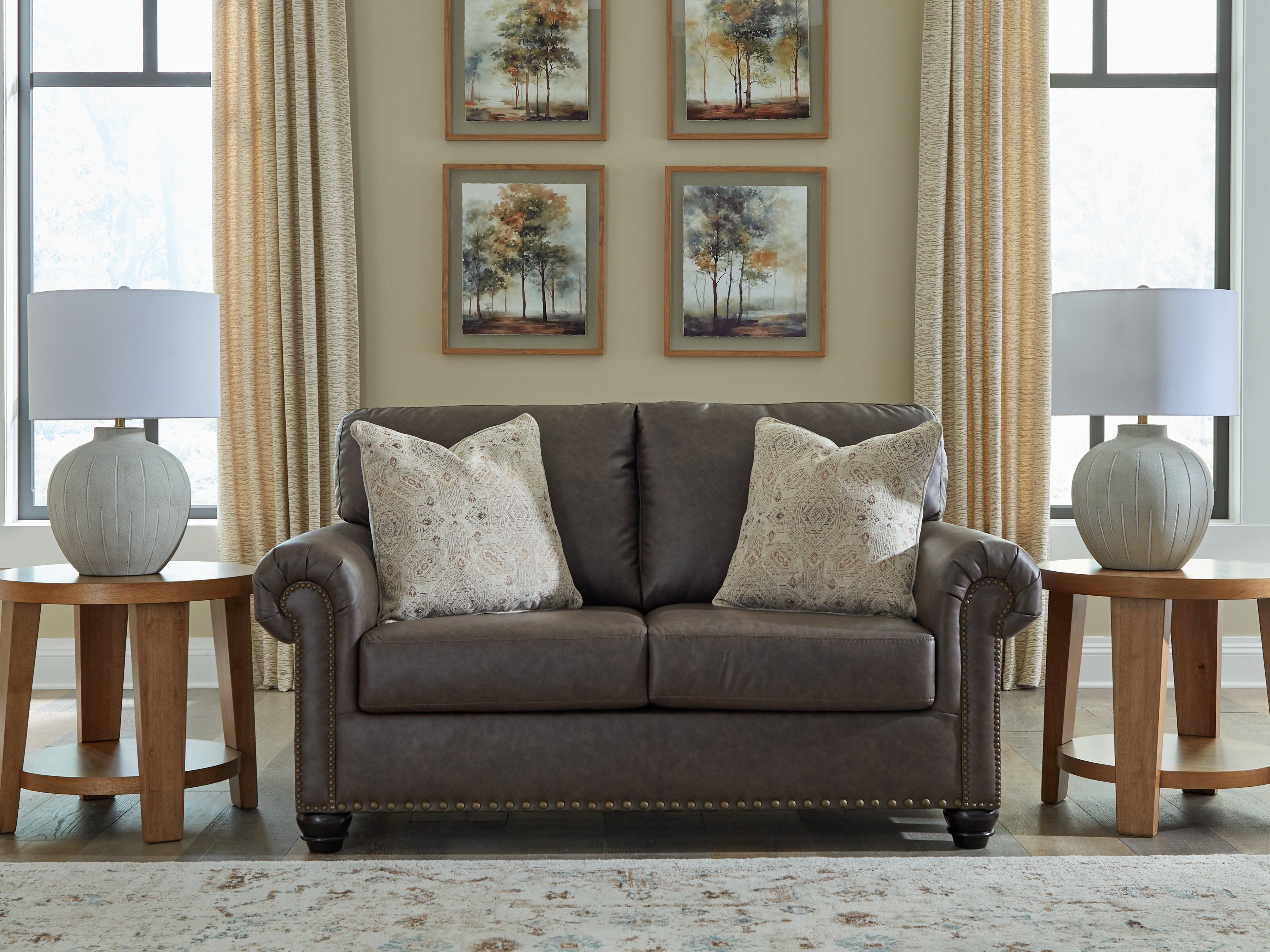 Elite Furniture Outlet - Ashley Furniture - Roxmere Living Room - Loveseat / Umber - 5550335