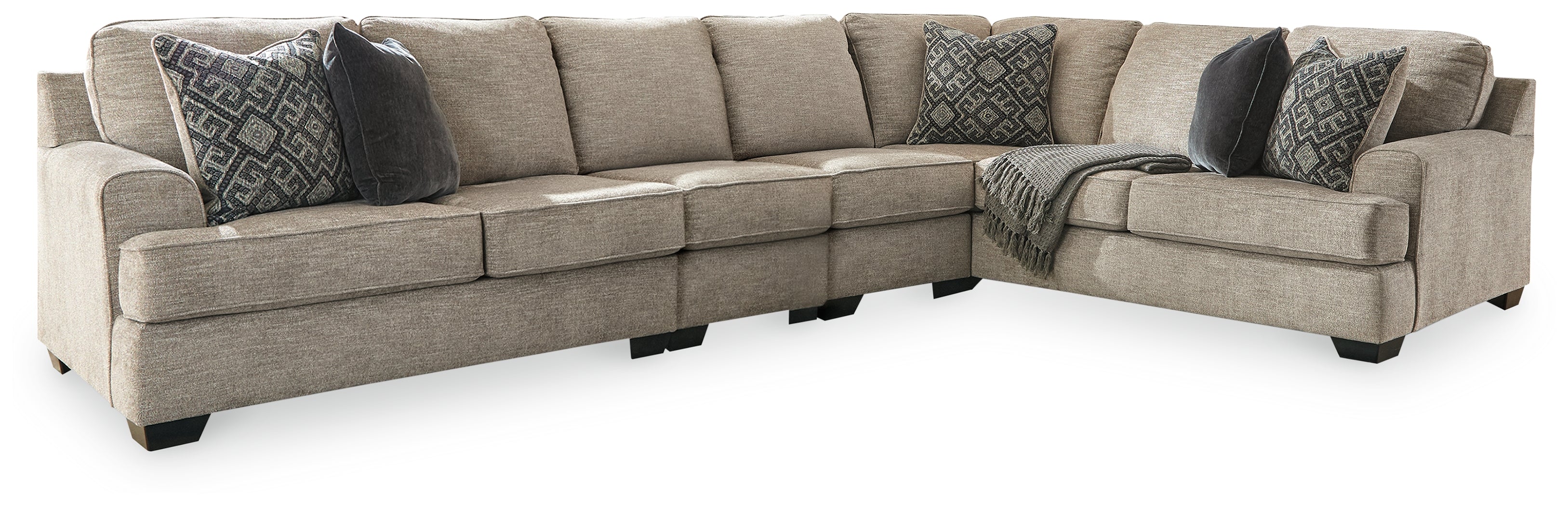 Elite Furniture Outlet - Ashley Furniture - Bovarian Sectional - RAF 4-Piece Sectional / Stone - 56103S5