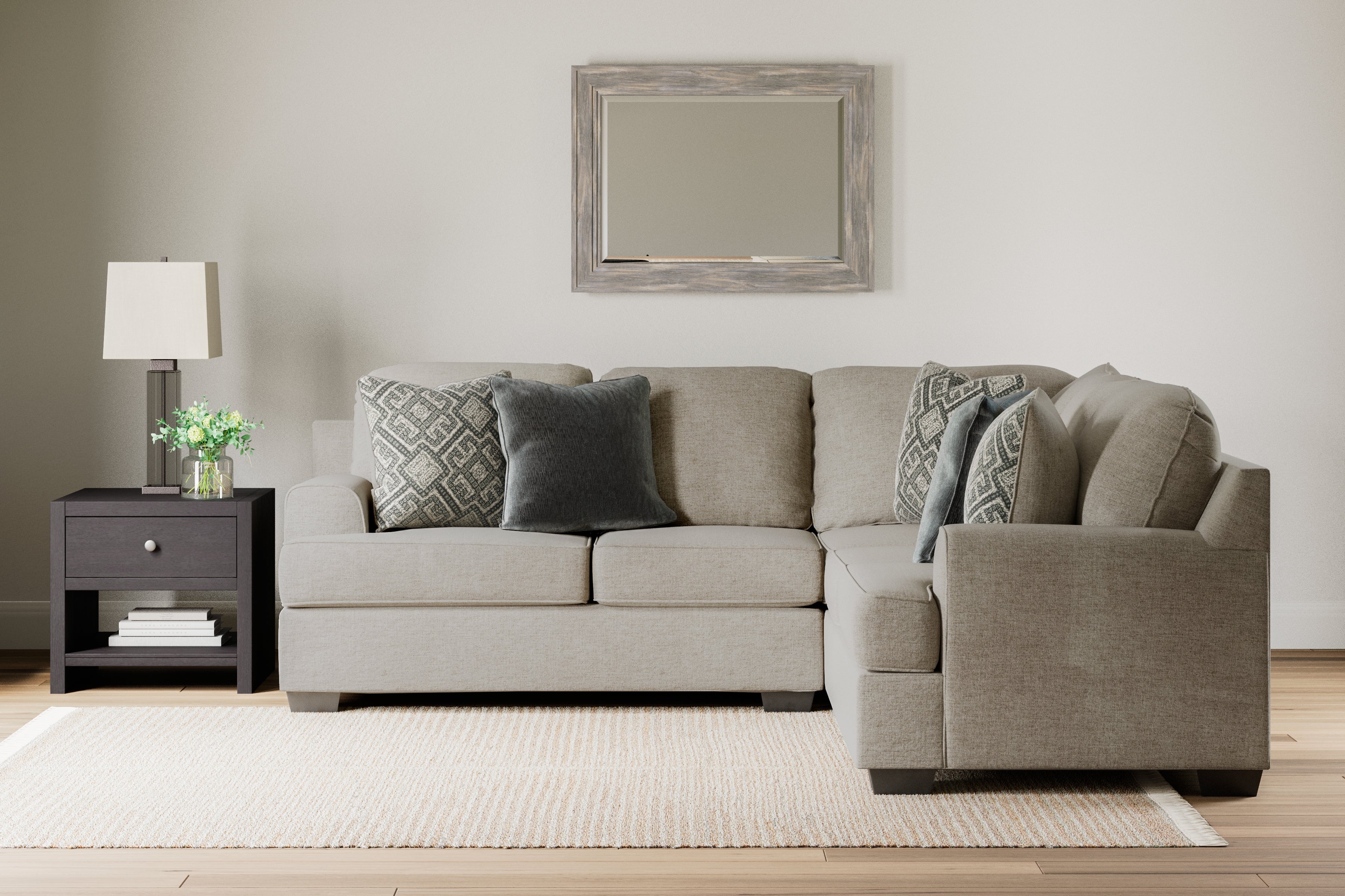 Elite Furniture Outlet - Ashley Furniture - Bovarian Sectional - RAF 2-Piece Sectional / Stone - 56103S1