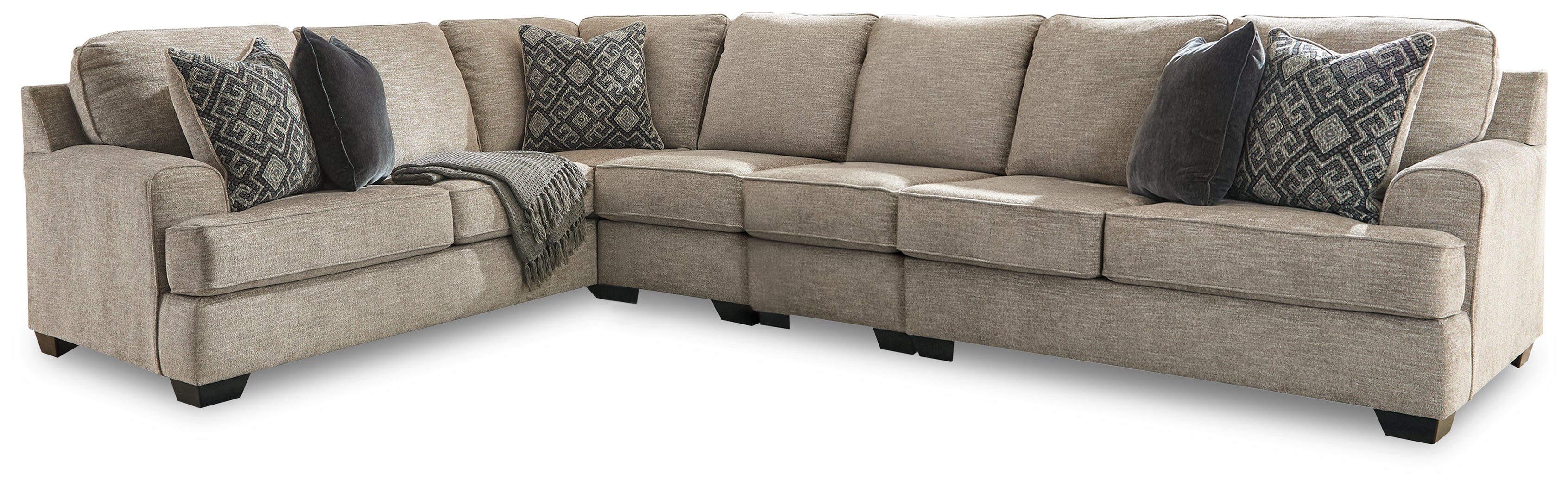 Elite Furniture Outlet - Ashley Furniture - Bovarian Sectional - LAF 4-Piece Sectional / Stone - 56103S6