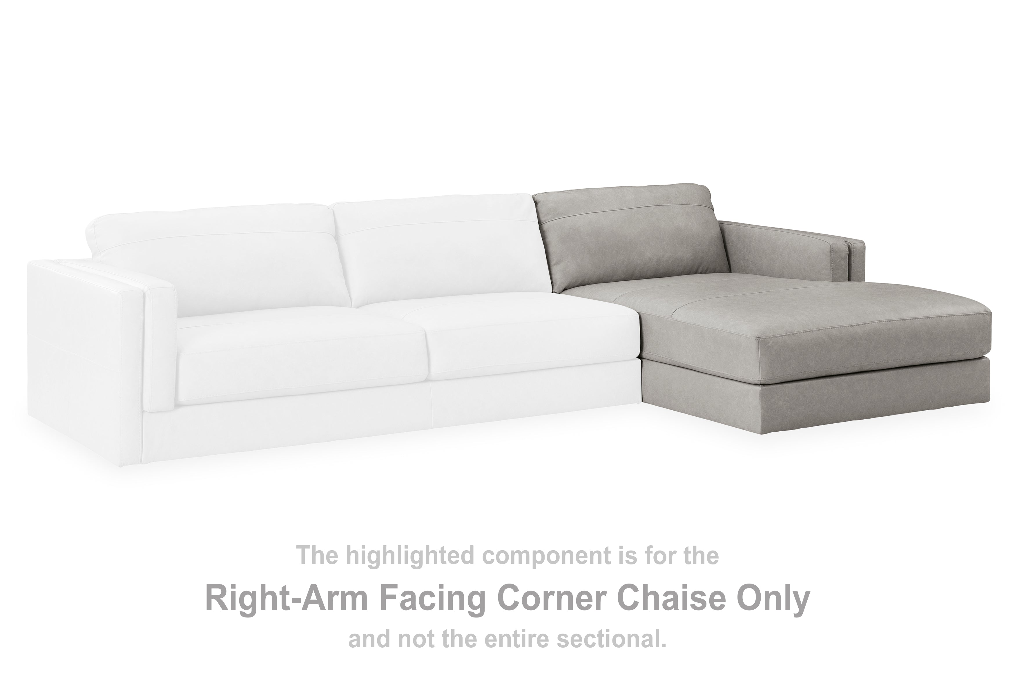Elite Furniture Outlet - Ashley Furniture - Amiata Sectional - RAF Corner Chaise / Glacier - 5740417