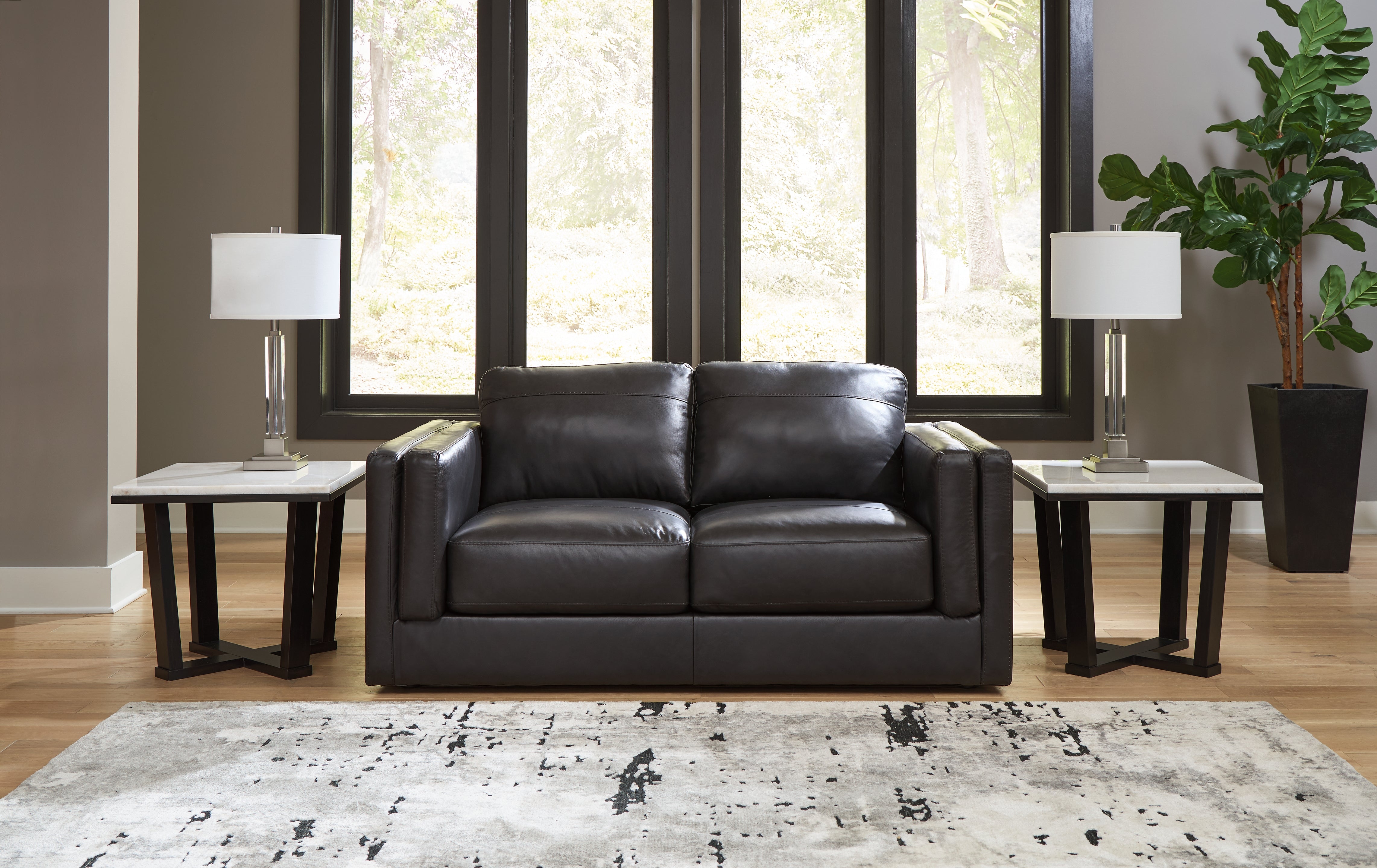 Elite Furniture Outlet - Ashley Furniture - Amiata Living Room - Loveseat / Onyx - 5740535