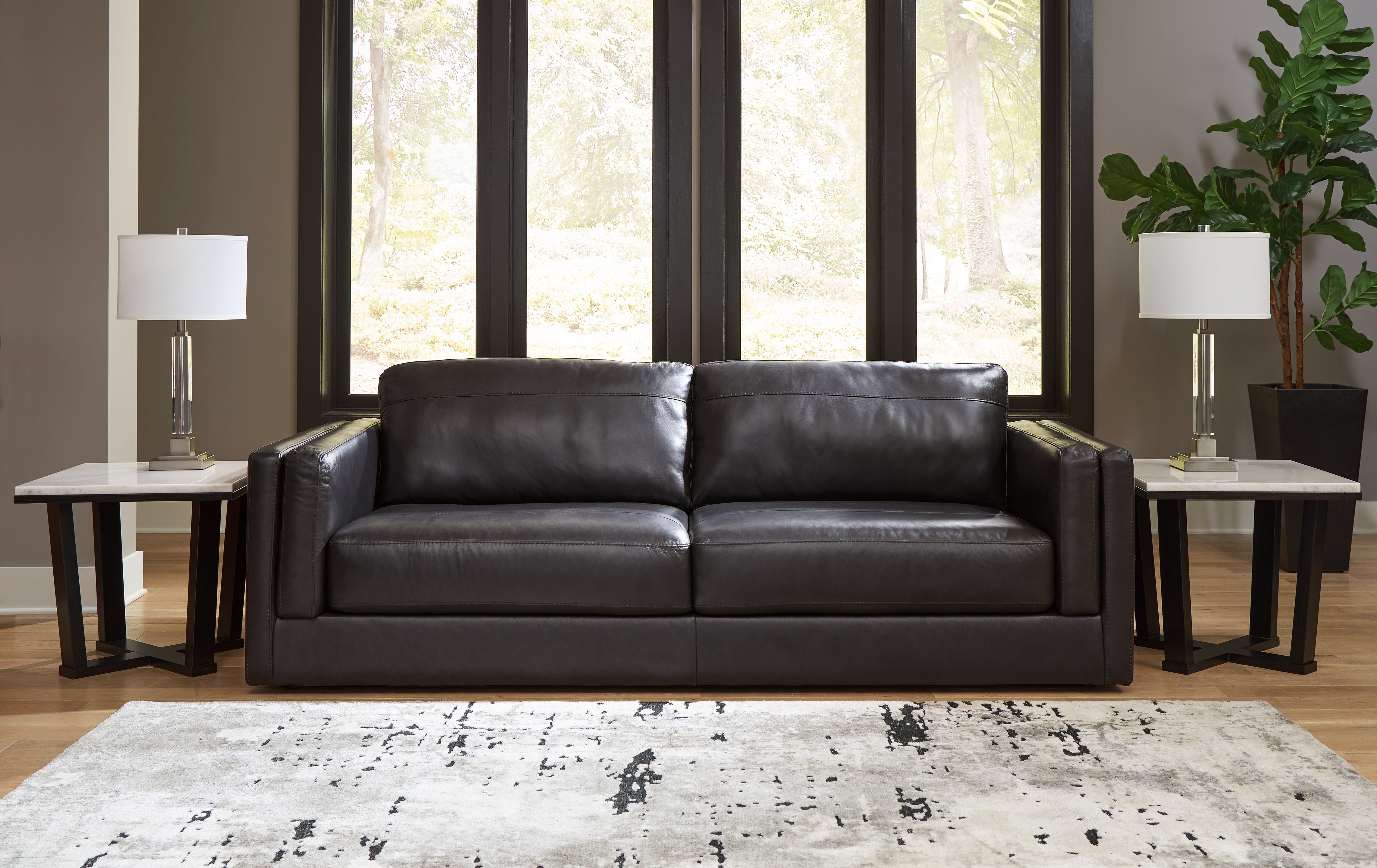 Elite Furniture Outlet - Ashley Furniture - Amiata Living Room - Sofa / Onyx - 5740538