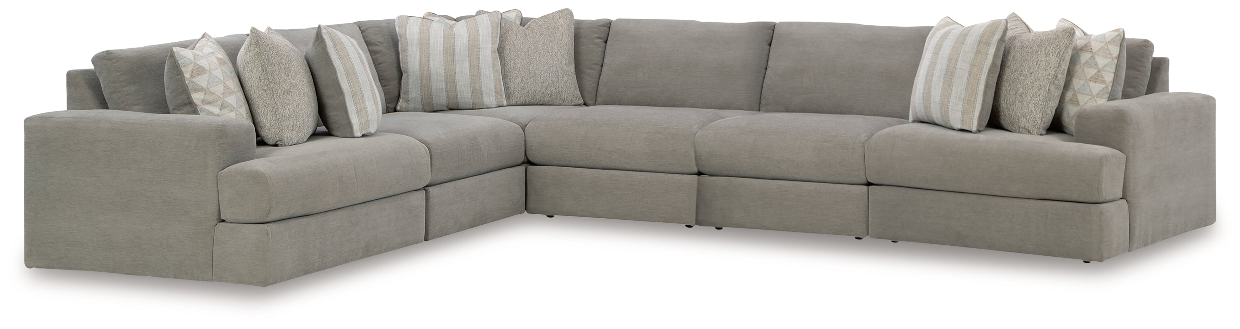 Elite Furniture Outlet - Ashley Furniture - Avaliyah Sectional - RAF 6-Piece Sectional / Ash - 58103S7