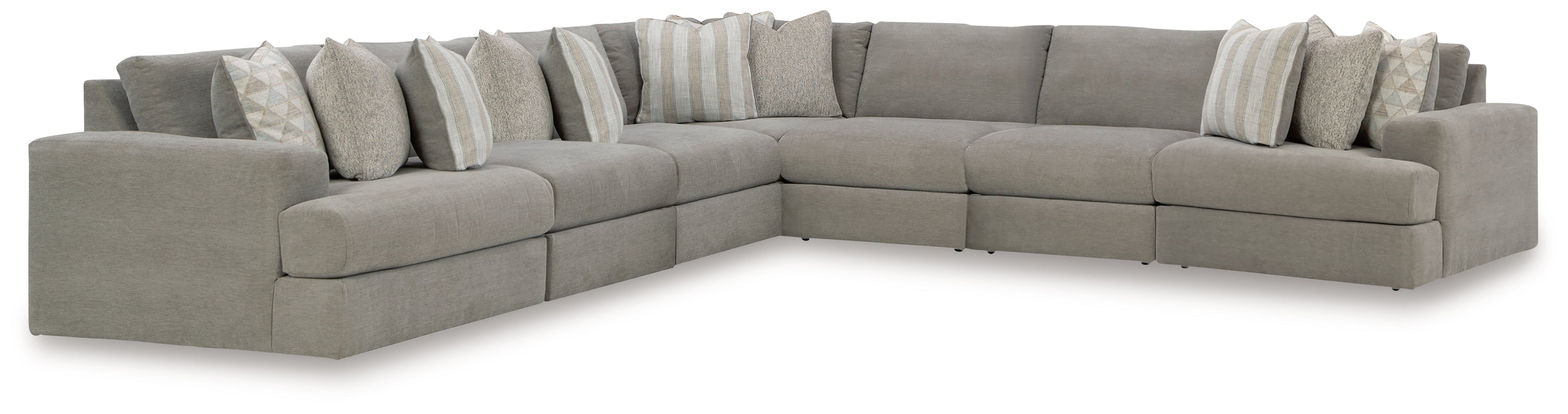 Elite Furniture Outlet - Ashley Furniture - Avaliyah Sectional - RAF 7-Piece Sectional / Ash - 58103S8