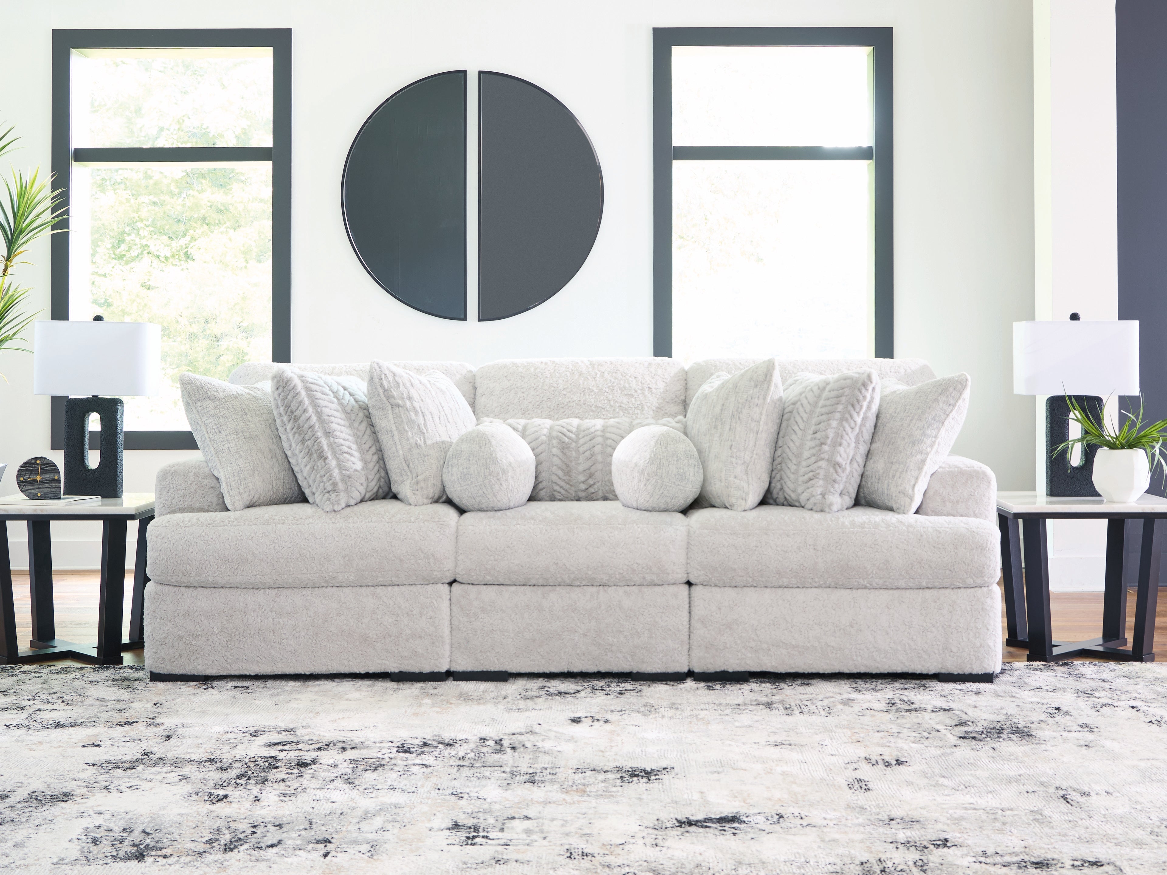 Elite Furniture Outlet - Ashley Furniture - Cuddle Plush Sectional - RAF 3-Piece Sectional / Arctic - PC59106S5