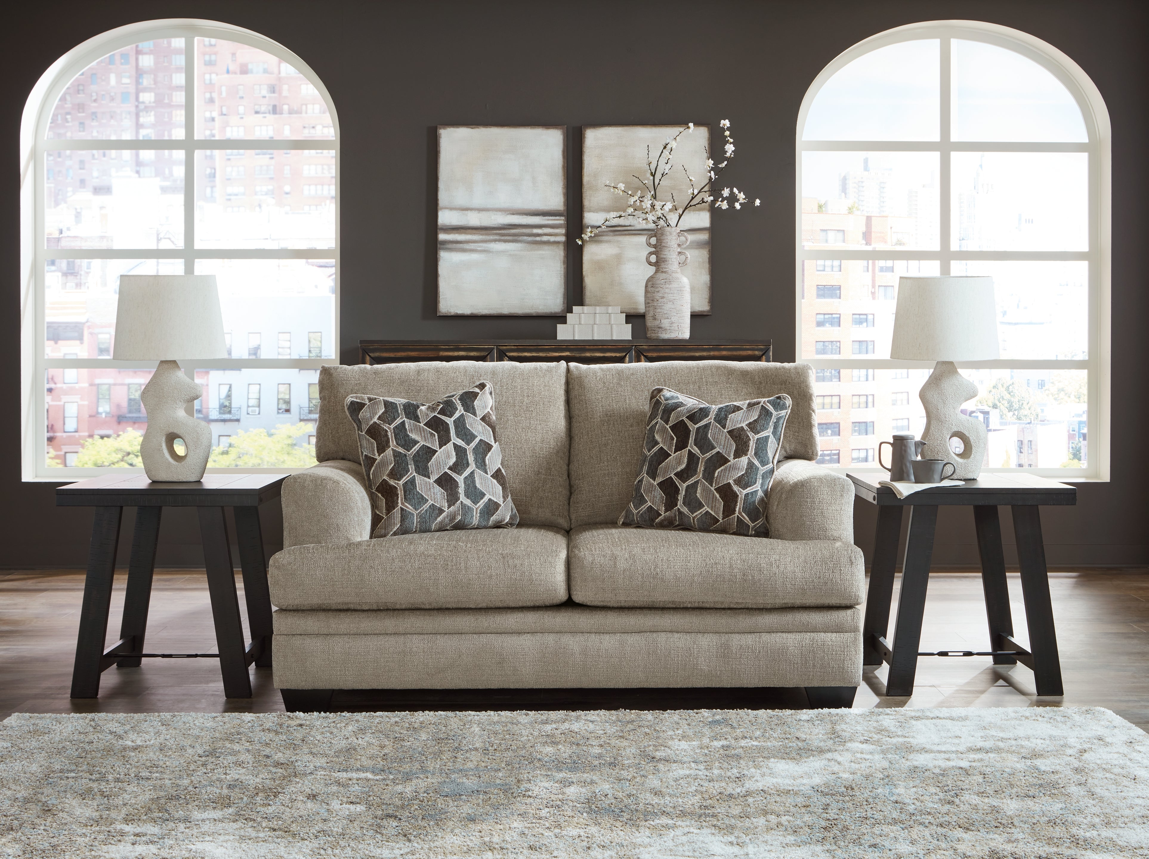 Elite Furniture Outlet - Ashley Furniture - Stonemeade Living Room - Loveseat / Taupe - 5950435