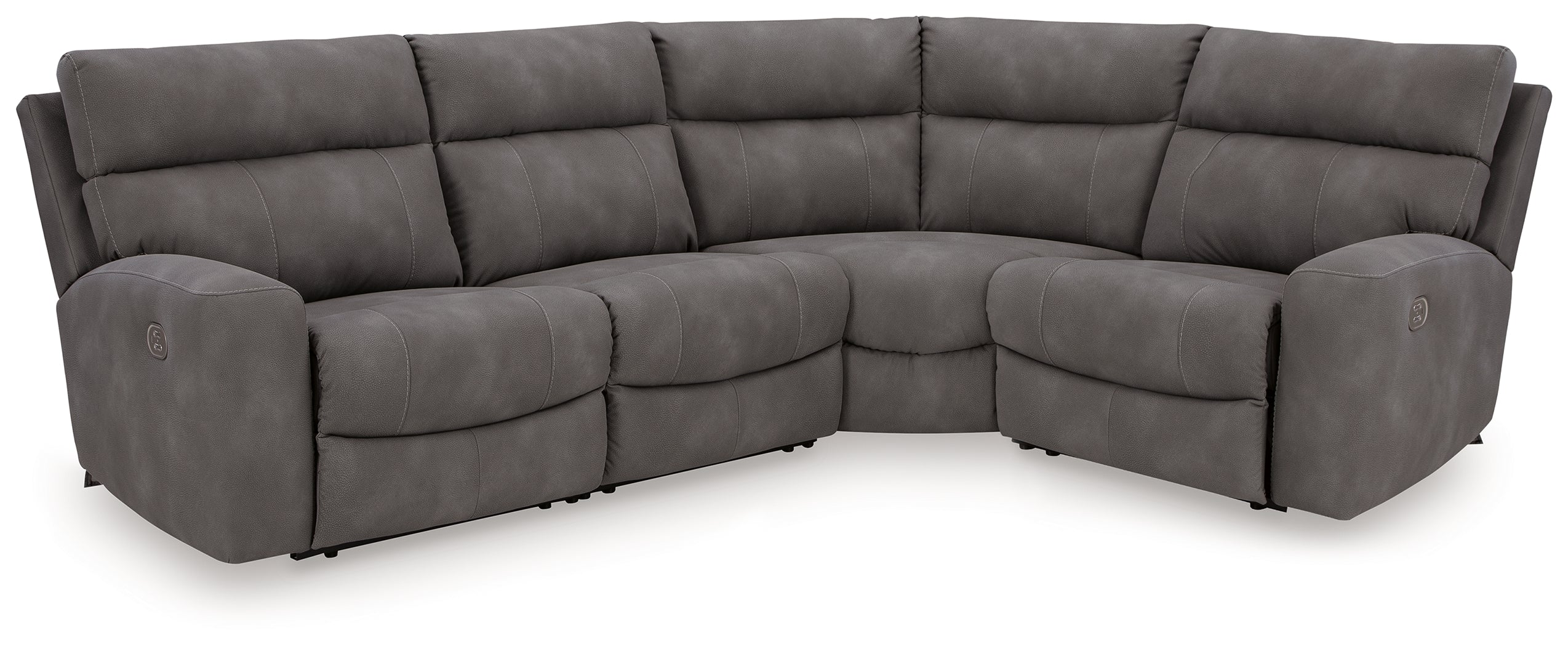 Elite Furniture Outlet - Ashley Furniture - Next-Gen DuraPella Sectional - 4-Piece Power Reclining Sectional / Slate - 61003S4