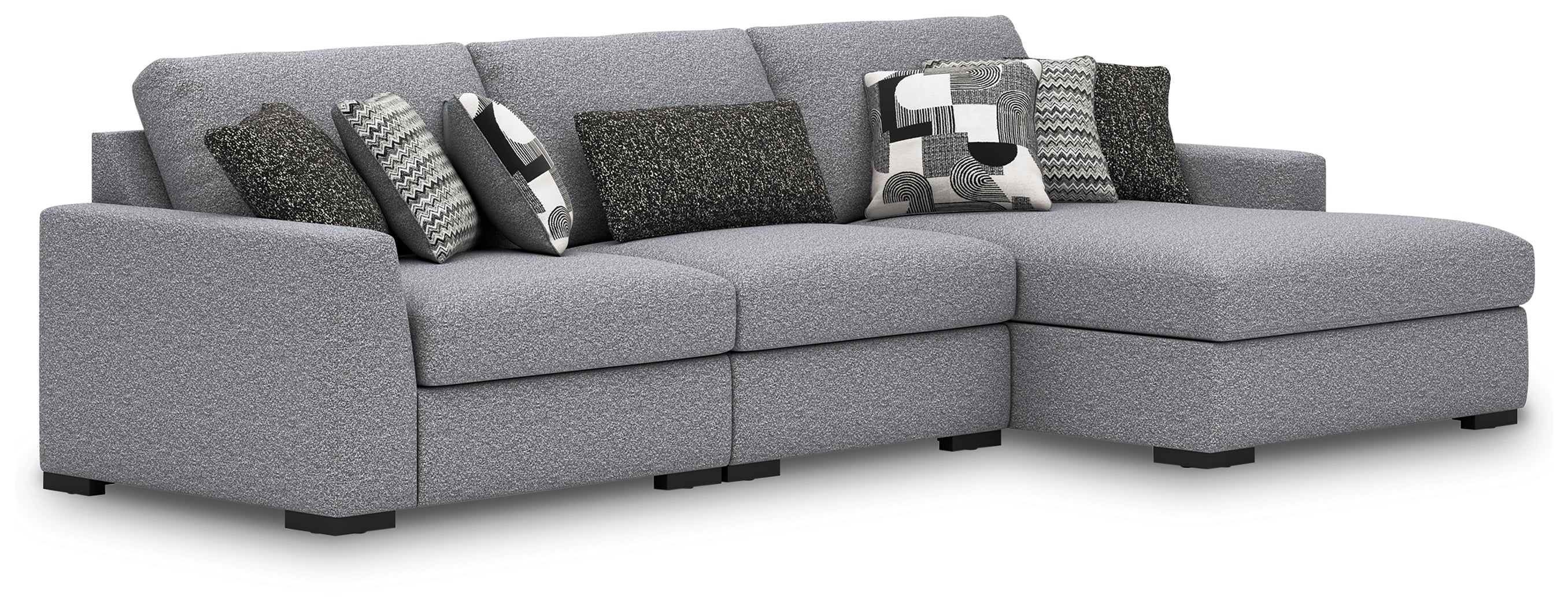 Elite Furniture Outlet - Ashley Furniture - Bealton Sectional - RAF 3-Piece Sectional with Chaise / Salt and Pepper - 61305S3